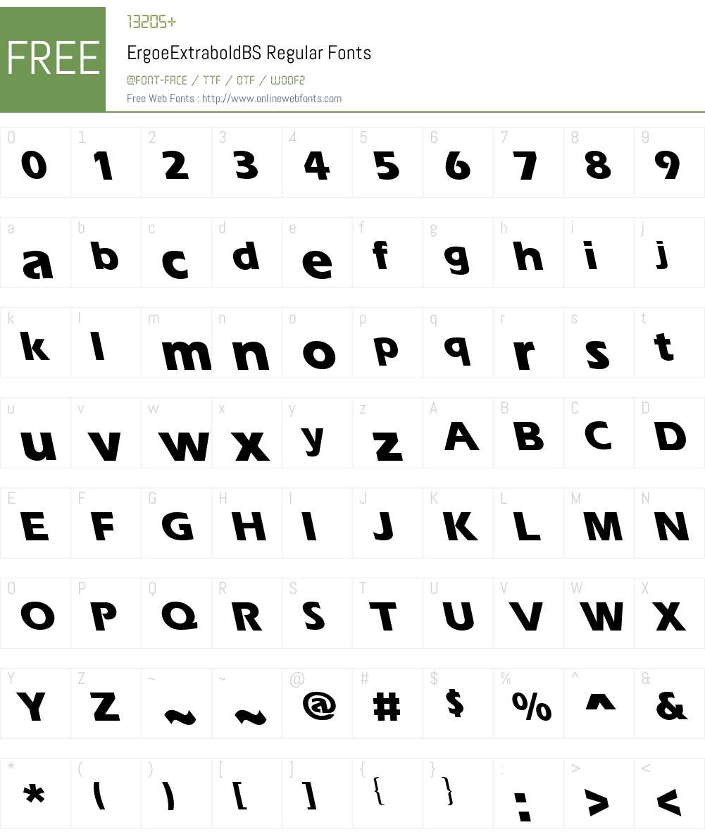 ErgoeExtraboldBS Font Screenshots