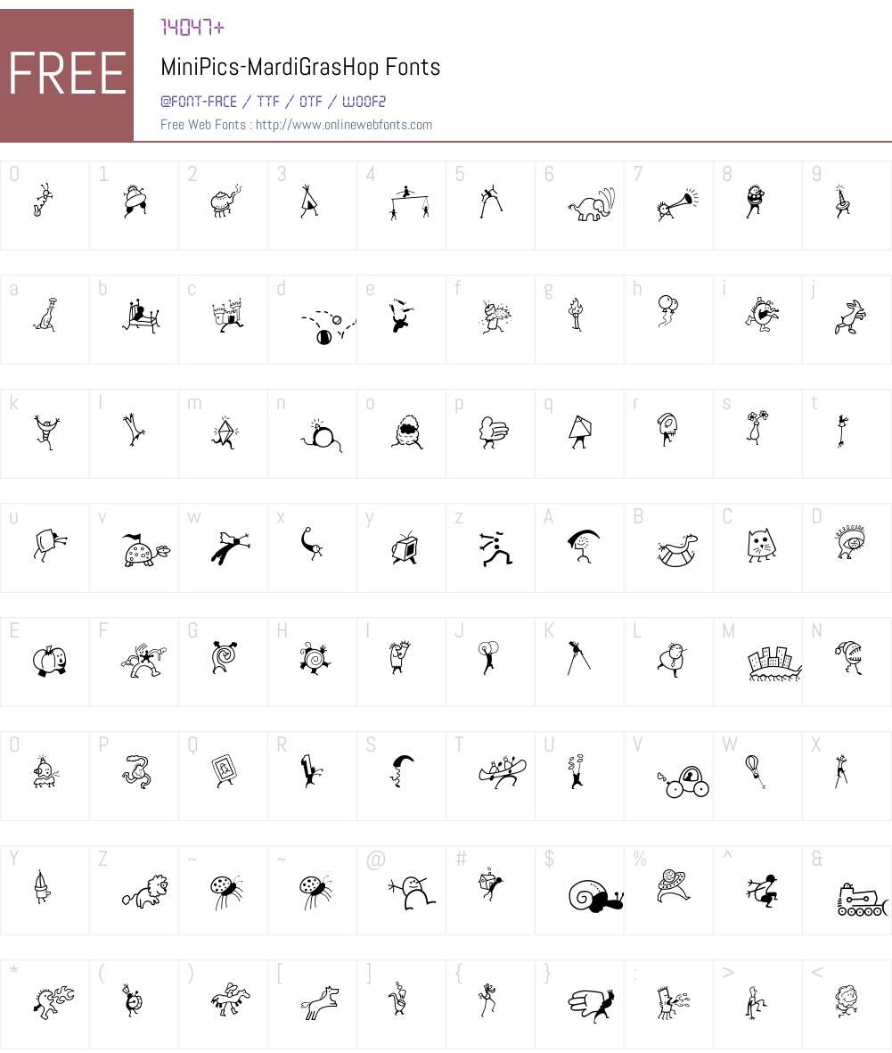 MiniPics Font Screenshots