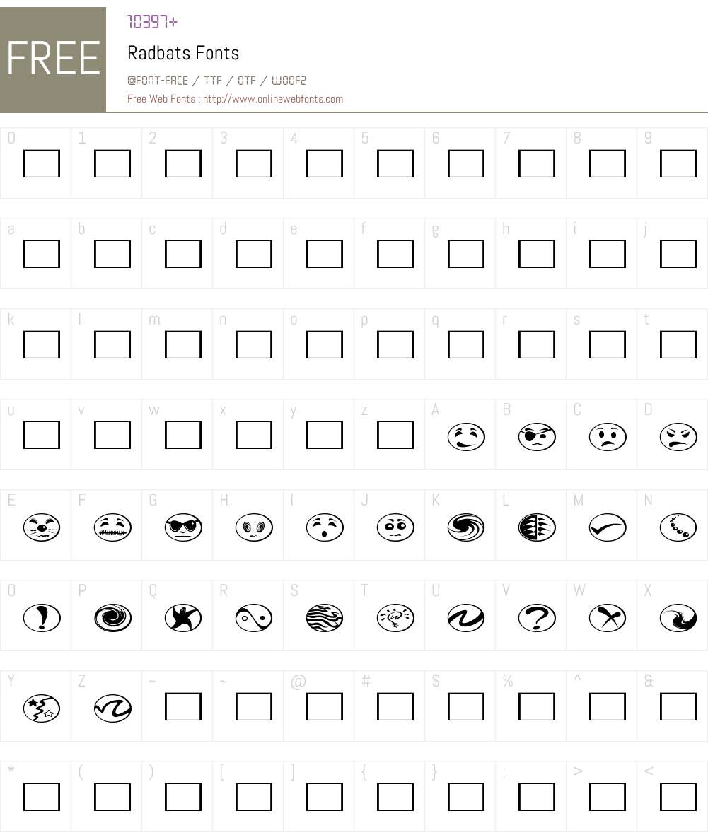 Radbats Font Screenshots