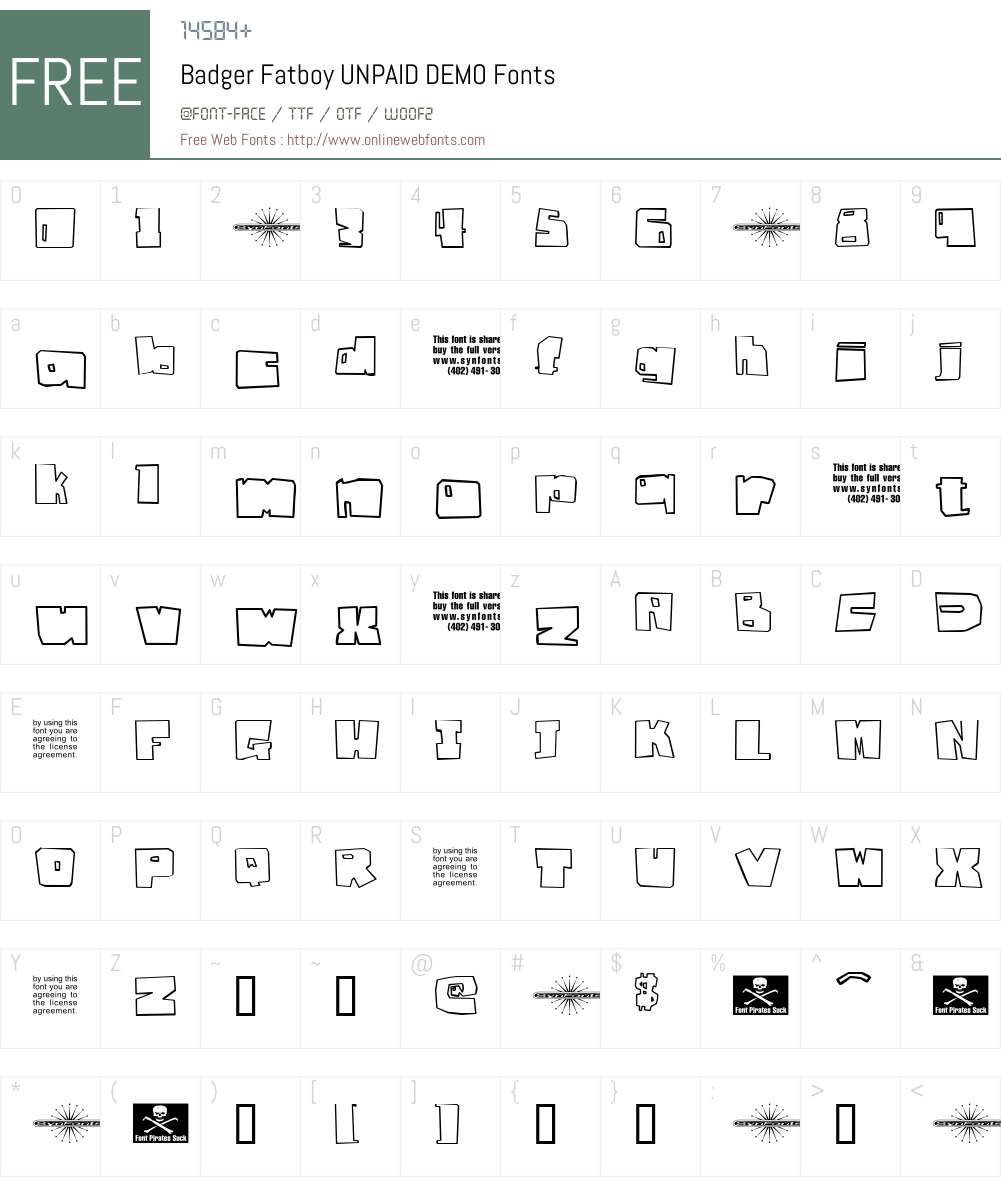 Badger Fatboy Font Screenshots