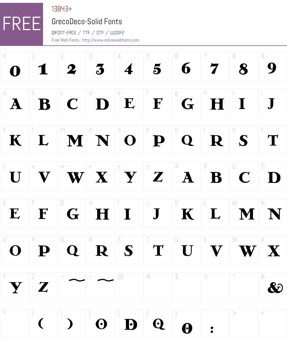 GrecoDeco Font Screenshots