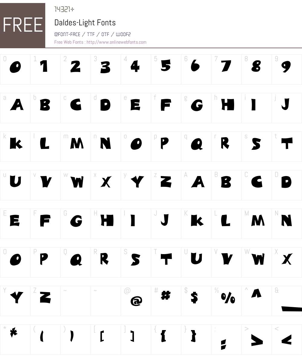 Daldes-Light Font Screenshots