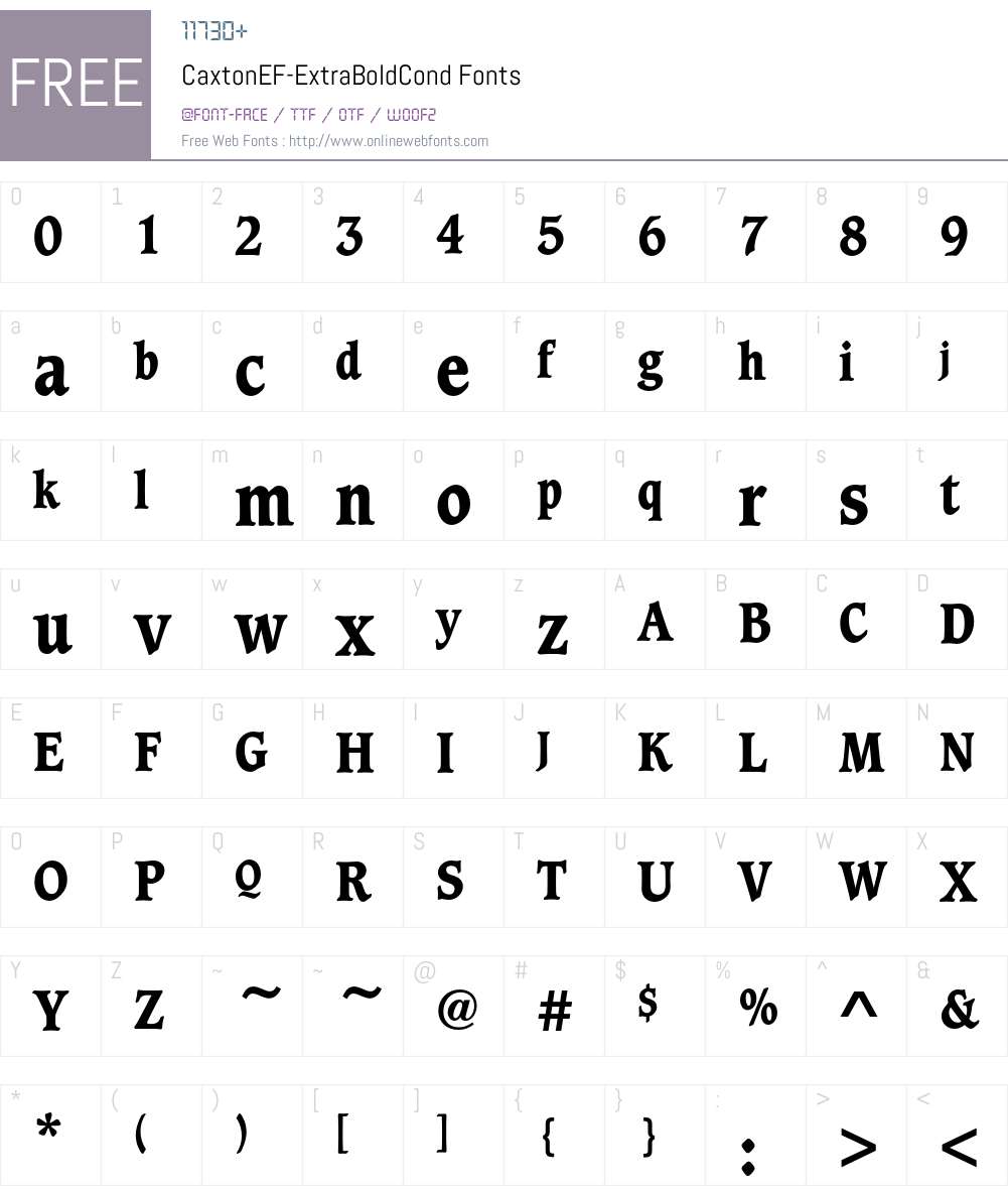 CaxtonEF Font Screenshots