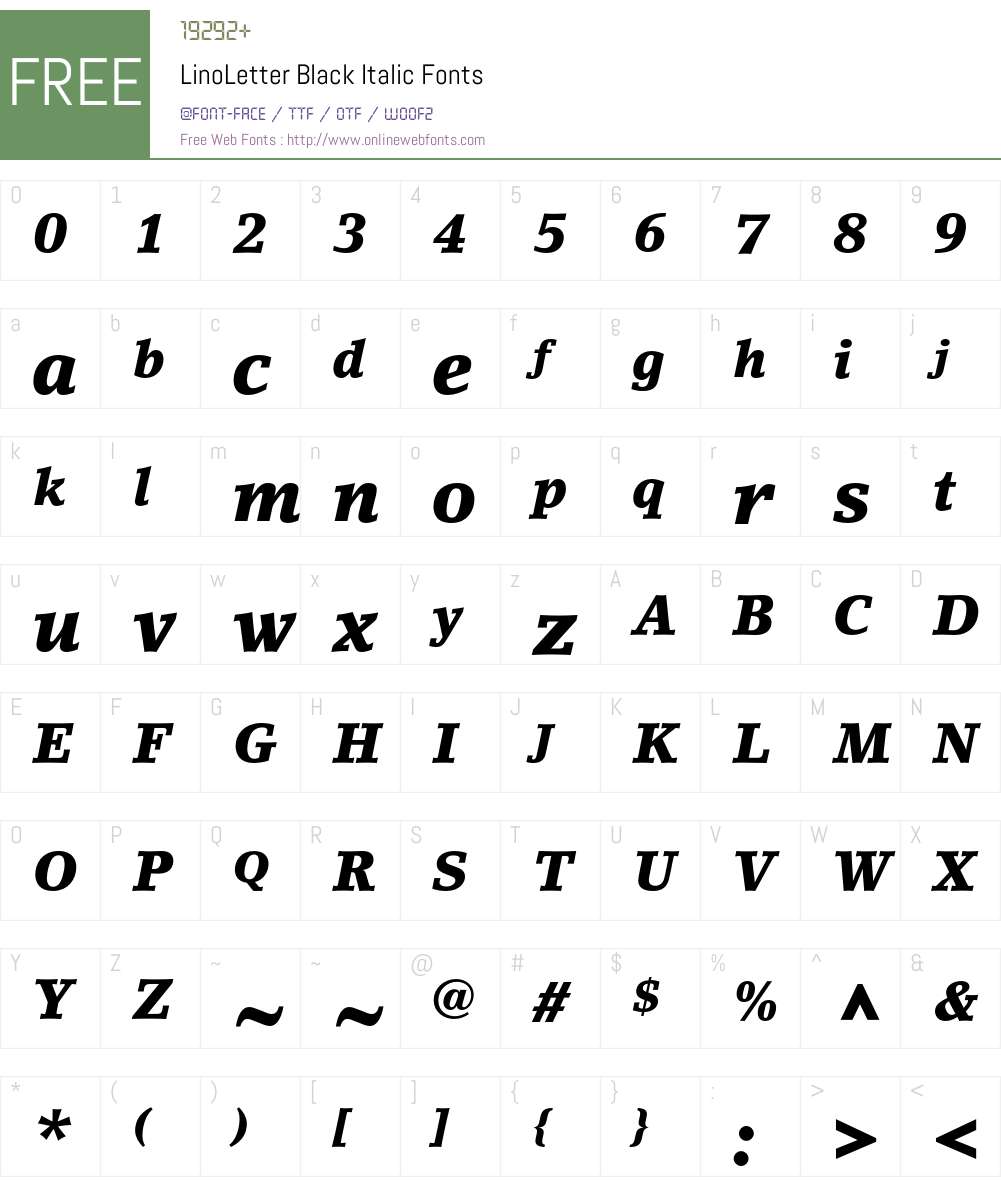 LinoLetter Font Screenshots