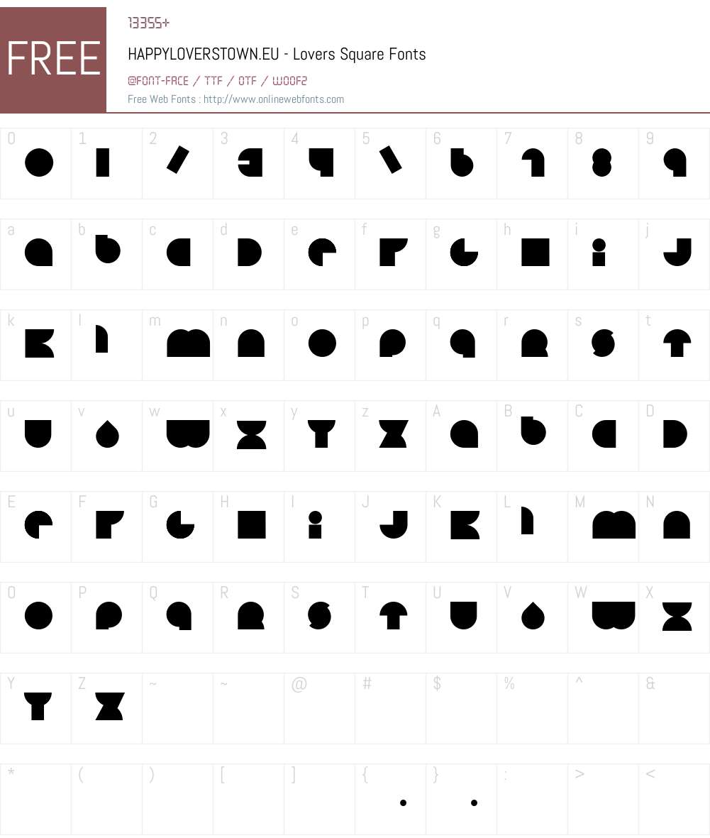HAPPYLOVERSTOWN.EU - Lovers Square Font Screenshots