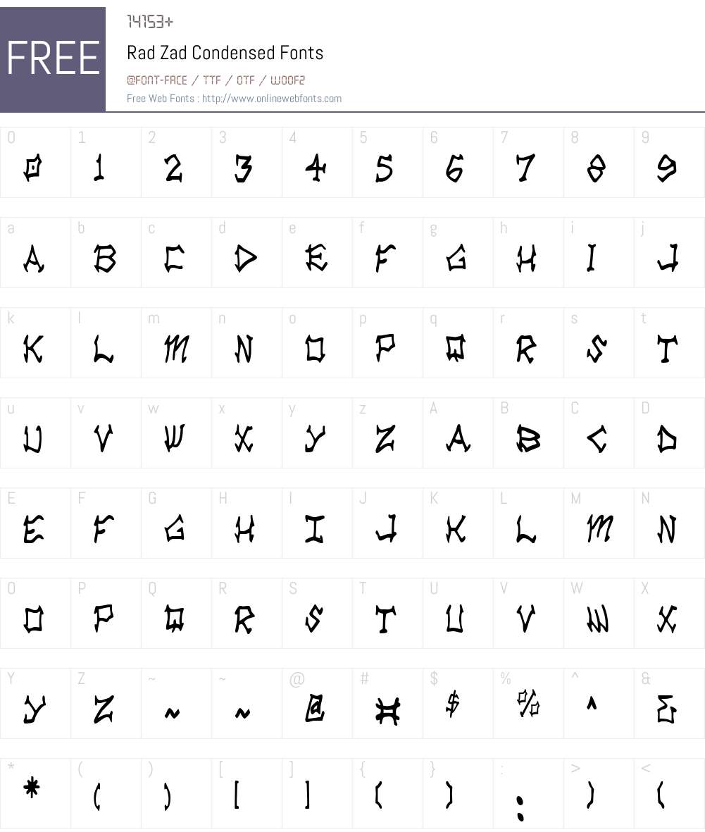 Rad Zad Condensed Font Screenshots