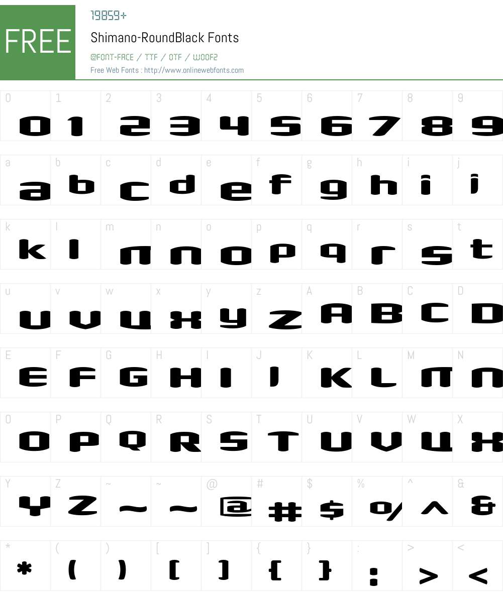 Shimano Font Screenshots
