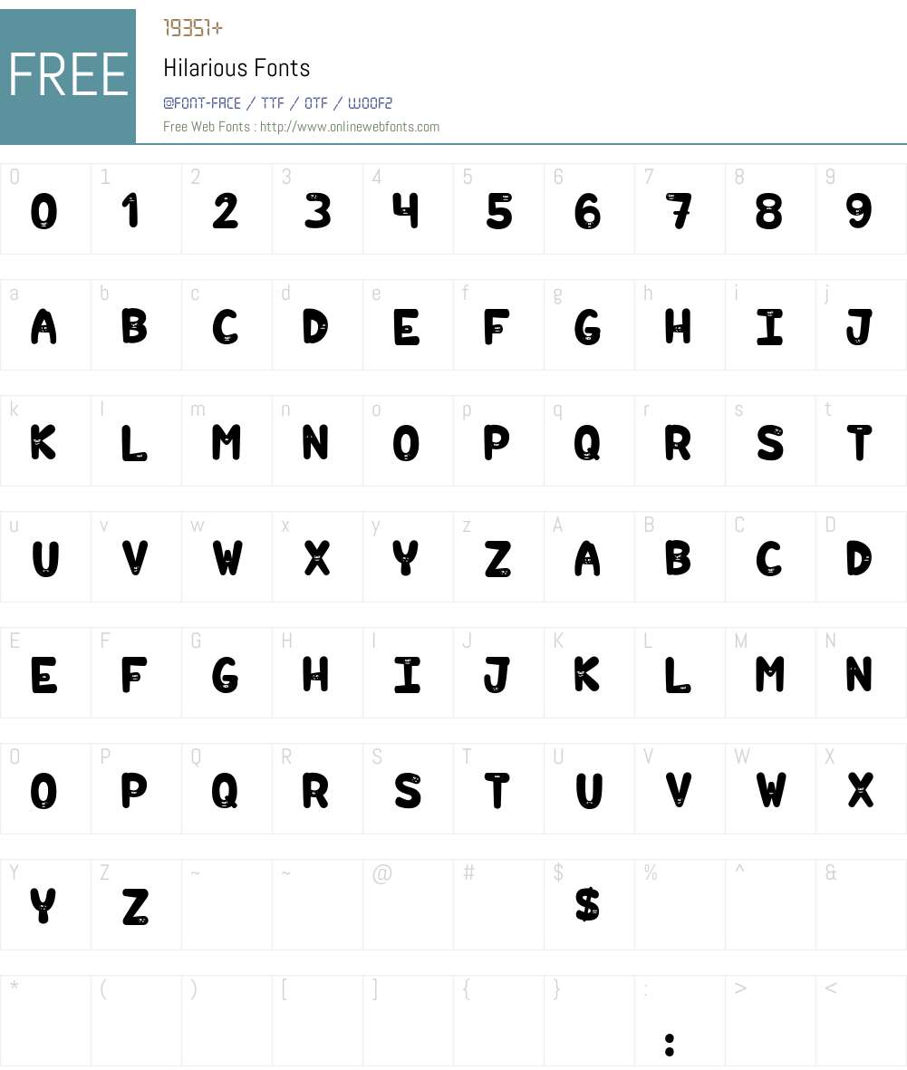 Hilarious Font Screenshots