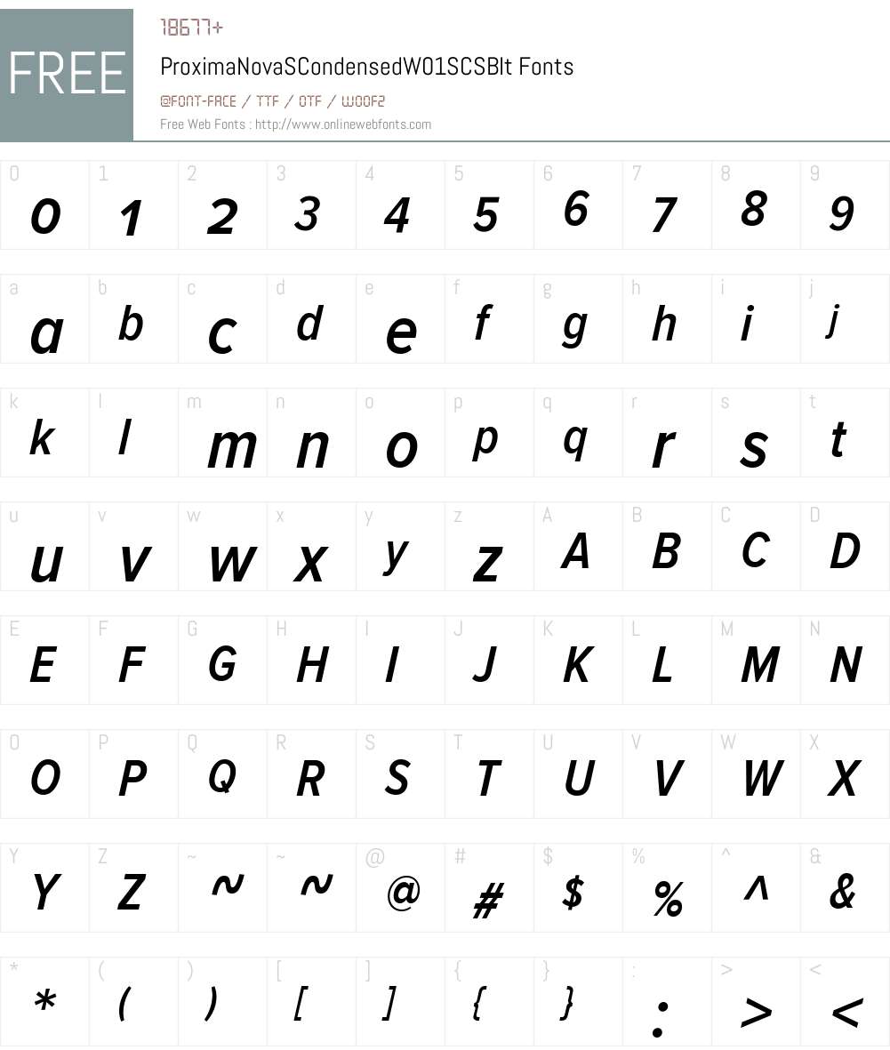 ProximaNovaSCondensedW01SC-SBIt Font Screenshots