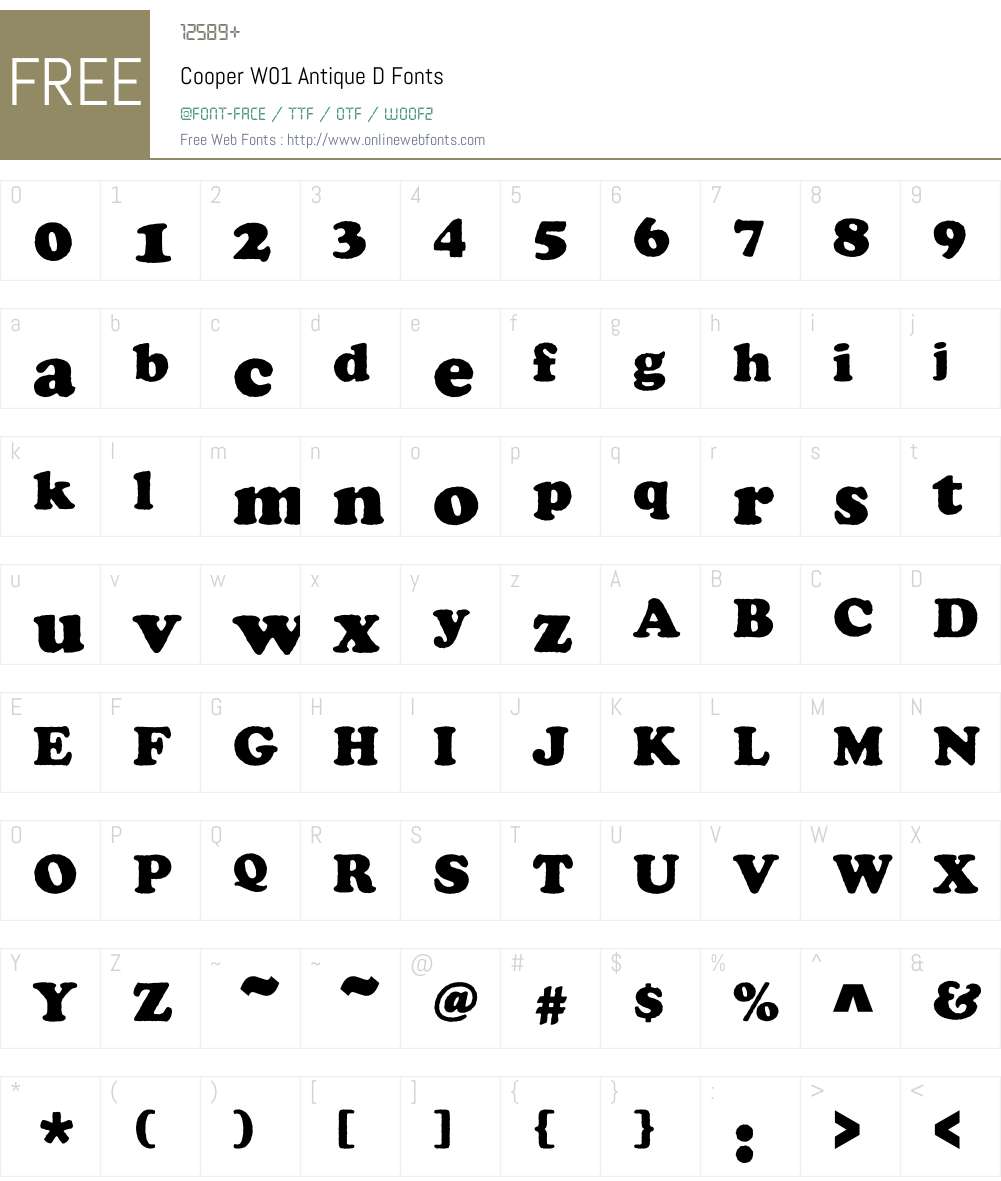 CooperW01-AntiqueD Font Screenshots