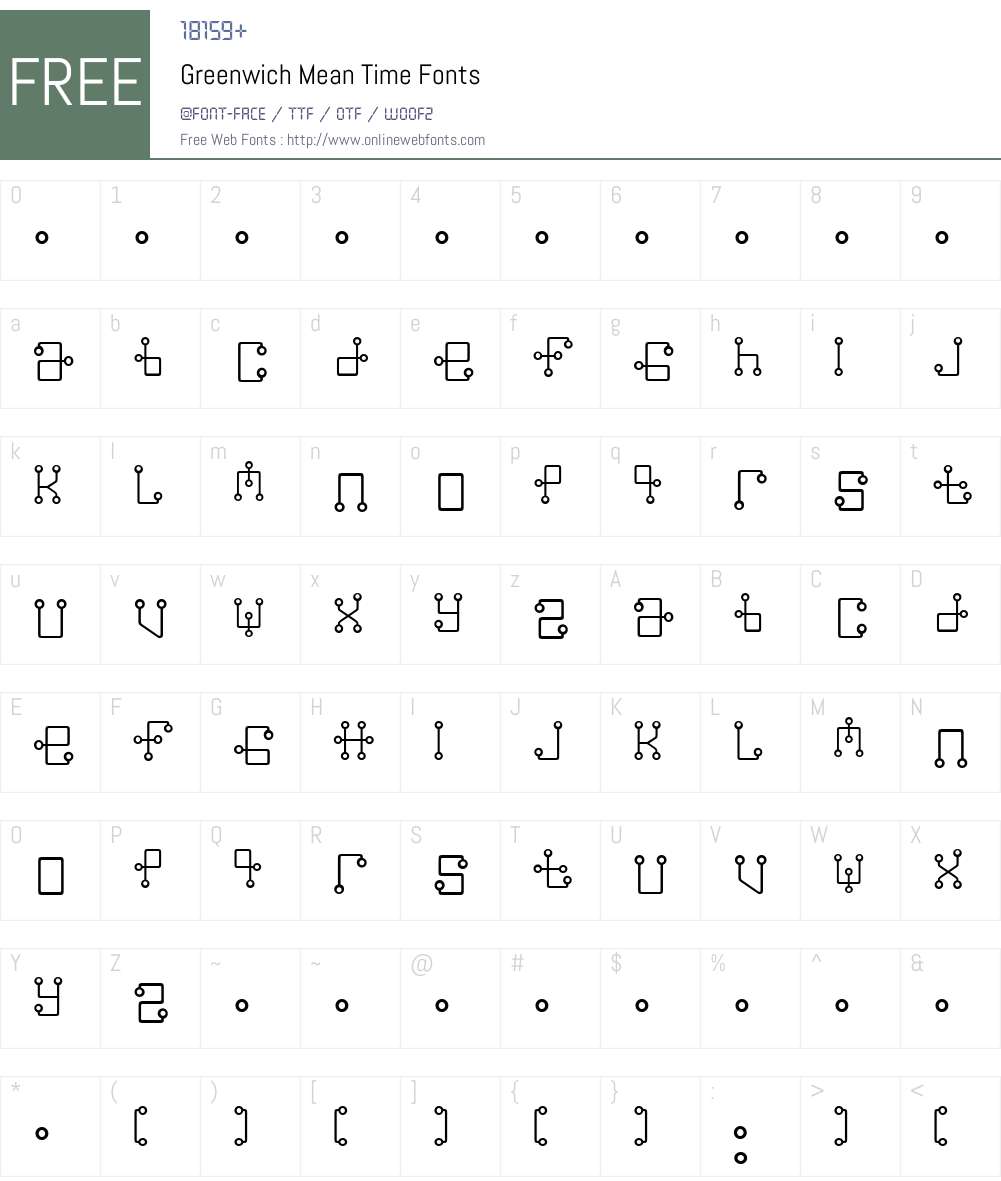 Greenwich Mean Font Screenshots
