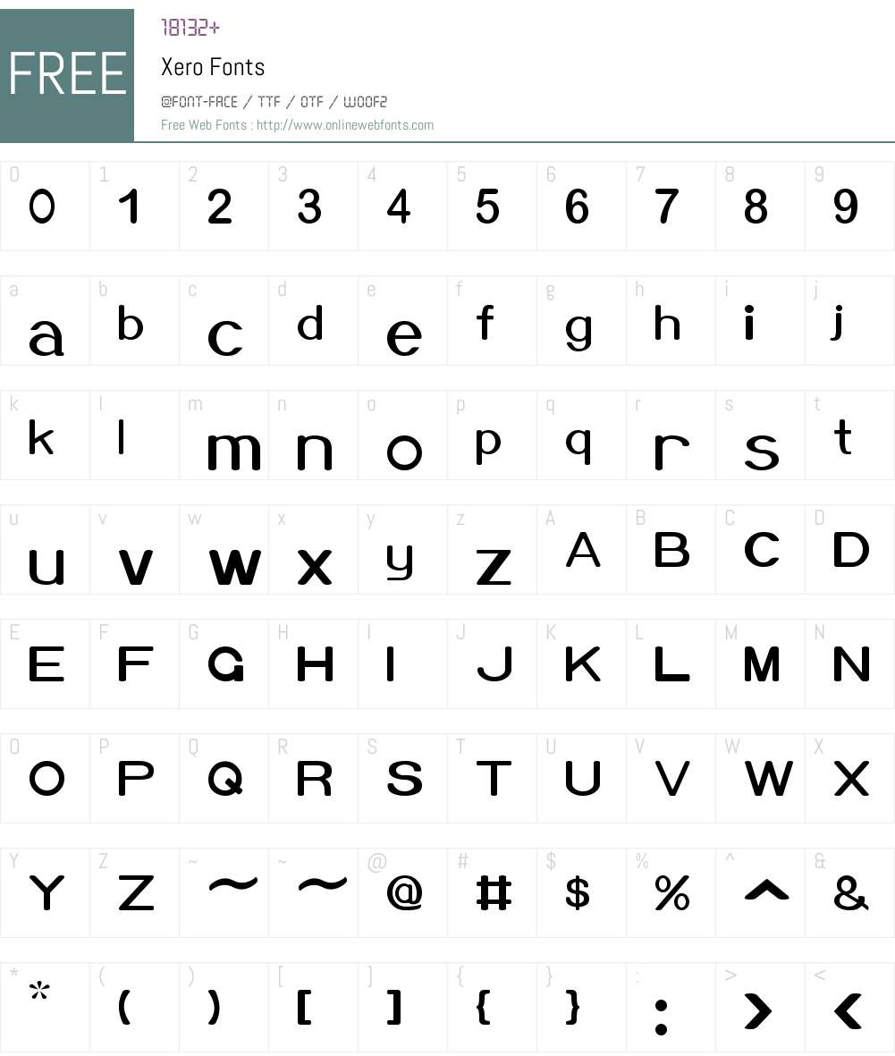 Xero Font Screenshots