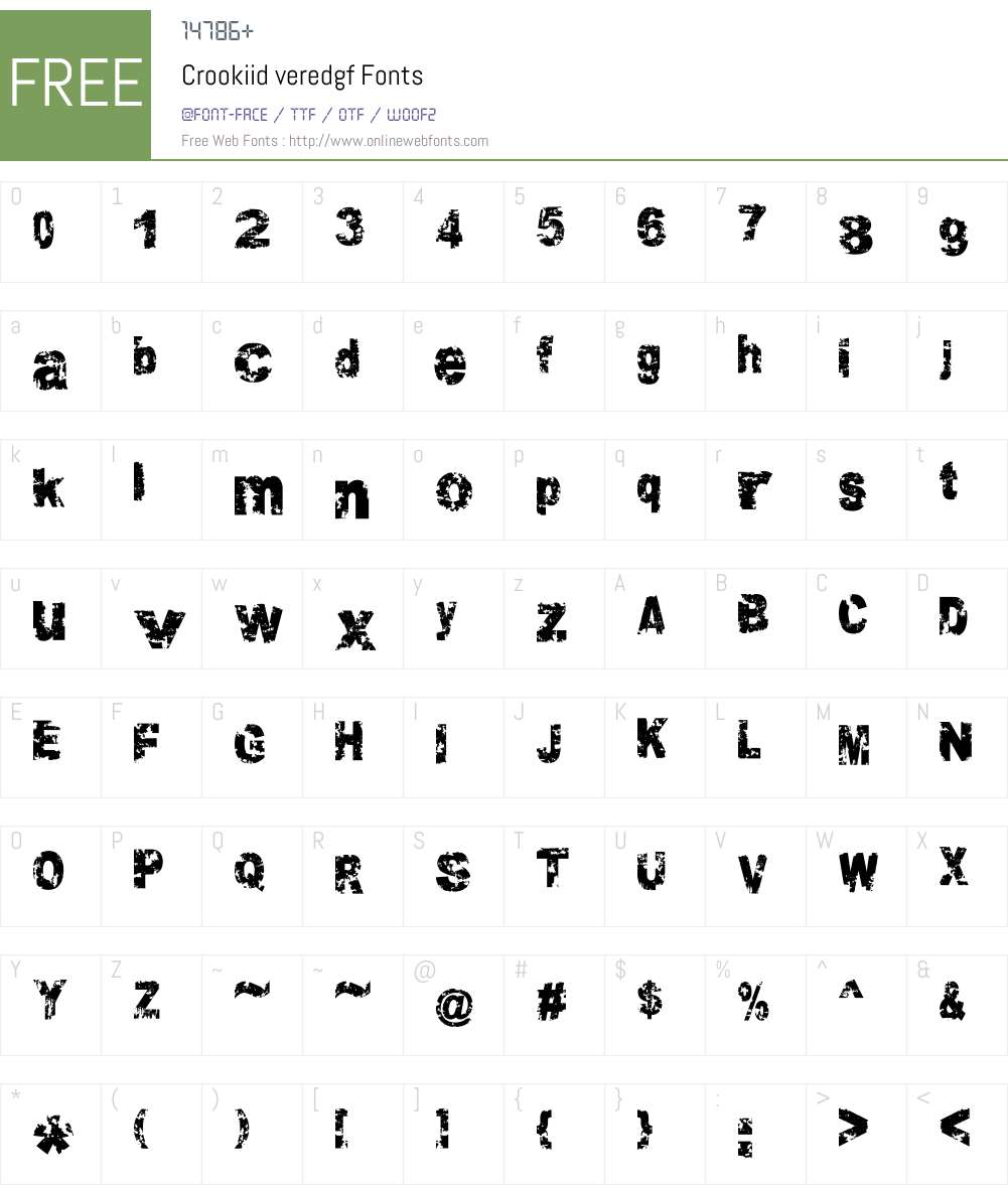 Crookiid Font Screenshots