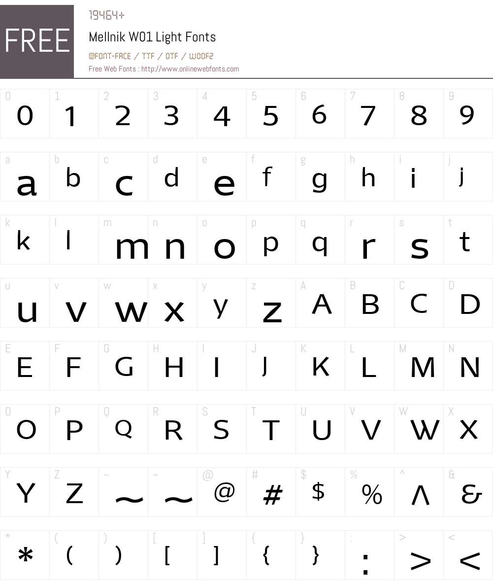MellnikW01-Light Font Screenshots