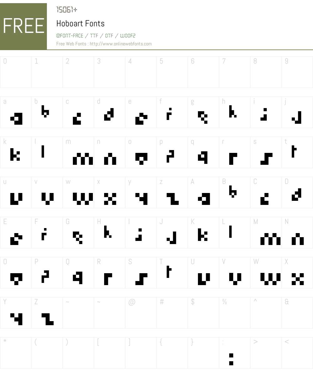 Hoboart Font Screenshots