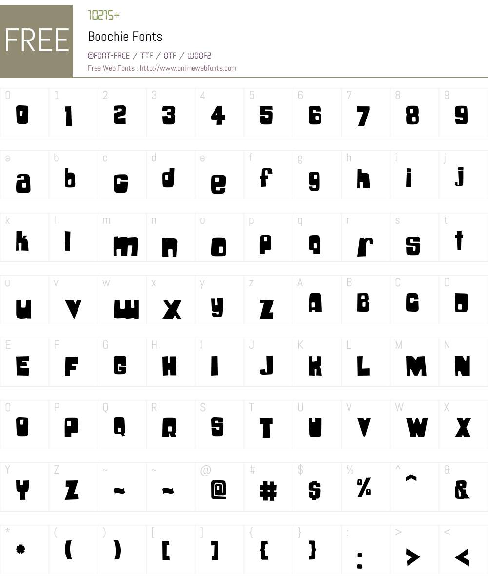 Boochie Font Screenshots