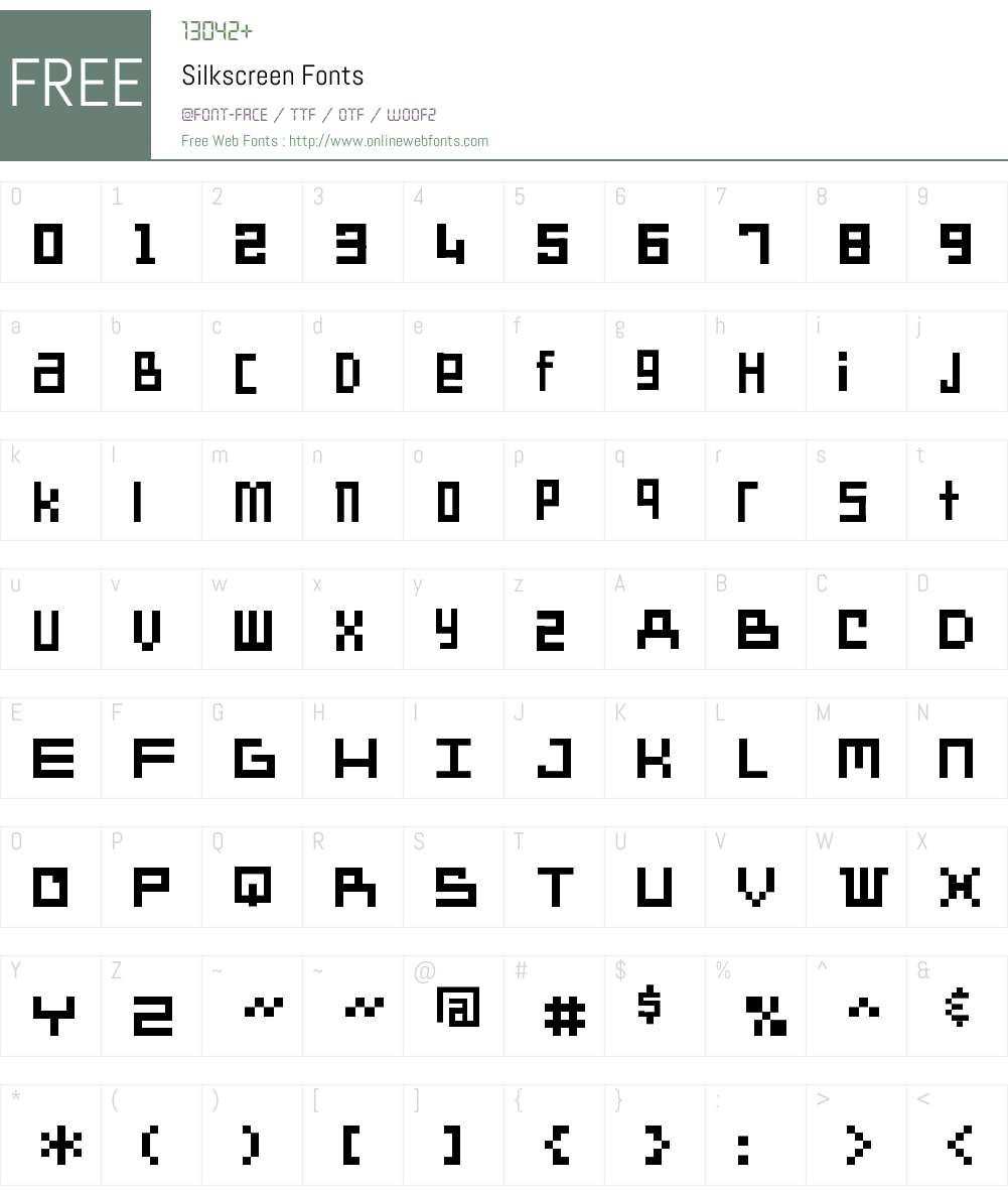 Silkscreen Font Screenshots