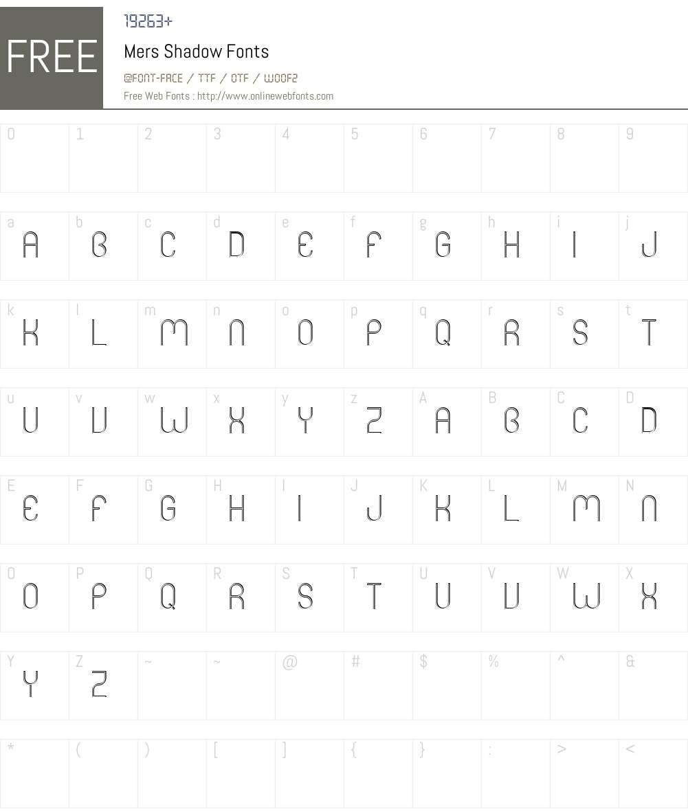 Mers Shadow Font Screenshots