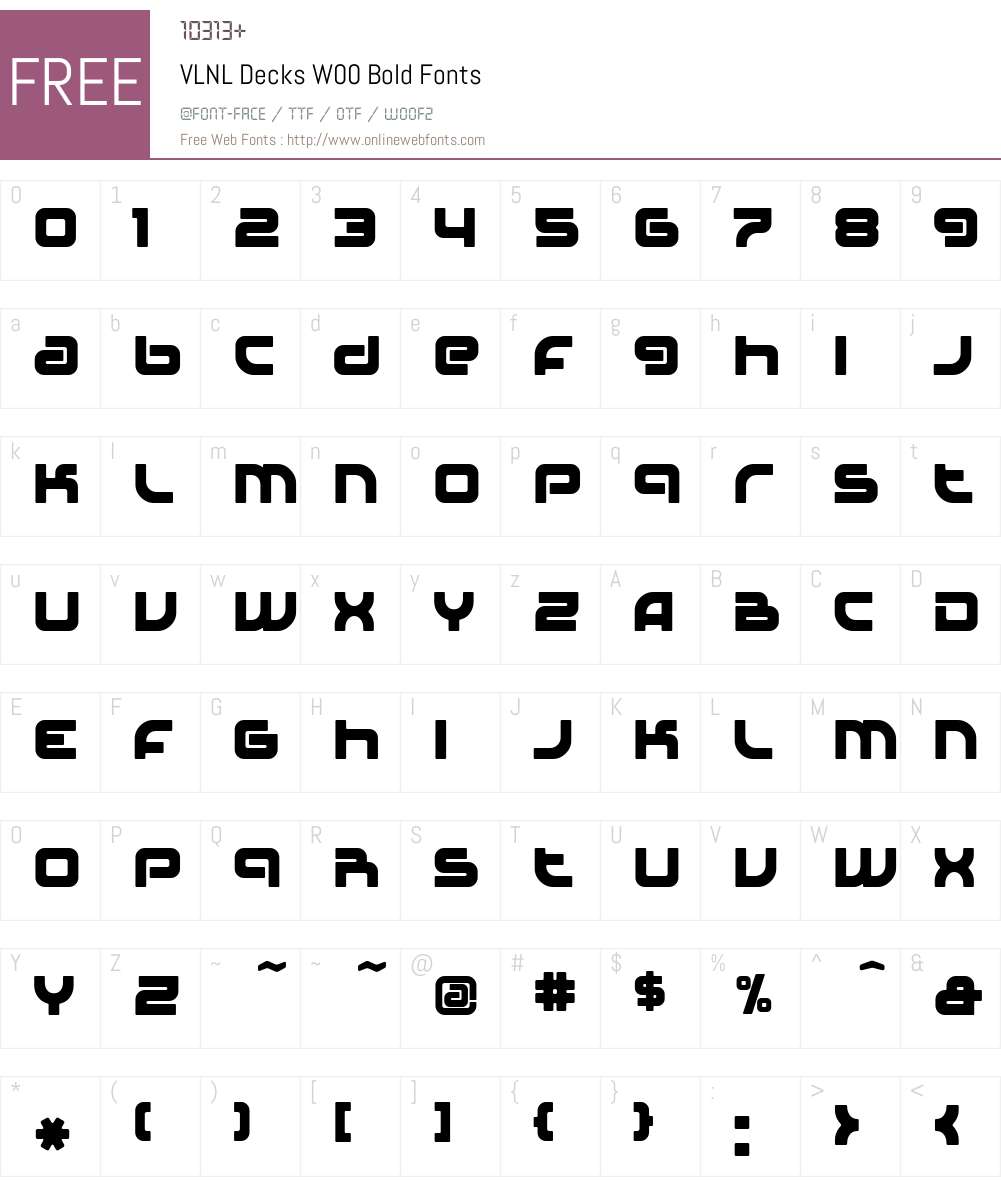 VLNL Decks Font Screenshots