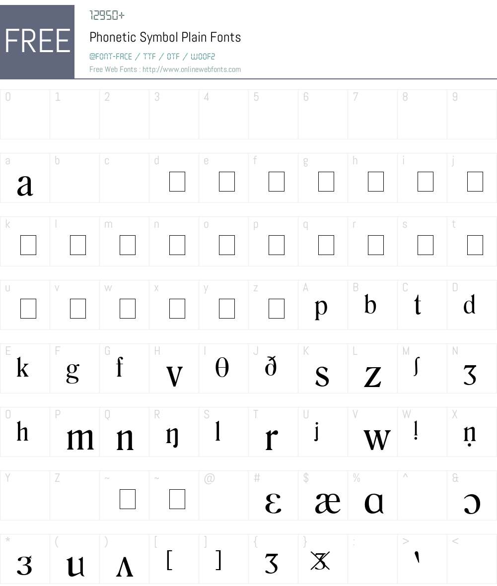 Phonetic Symbol Font Screenshots