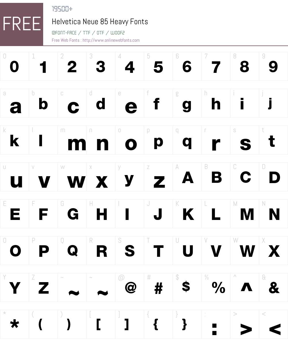 Helvetica Neue Font Screenshots