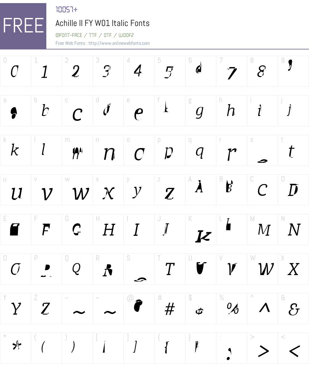 AchilleIIFYW01-Italic Font Screenshots