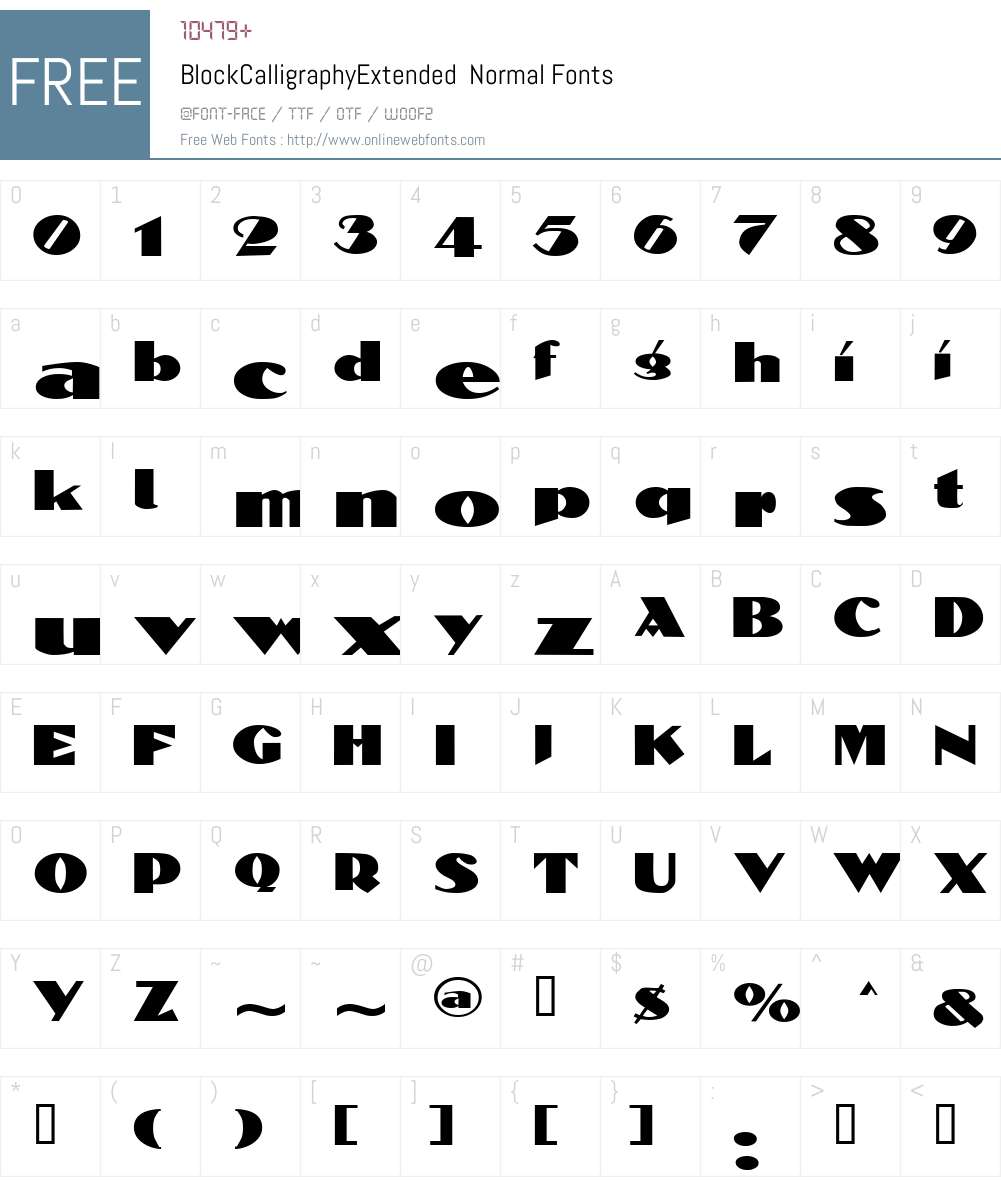 BlockCalligraphyExtended Font Screenshots