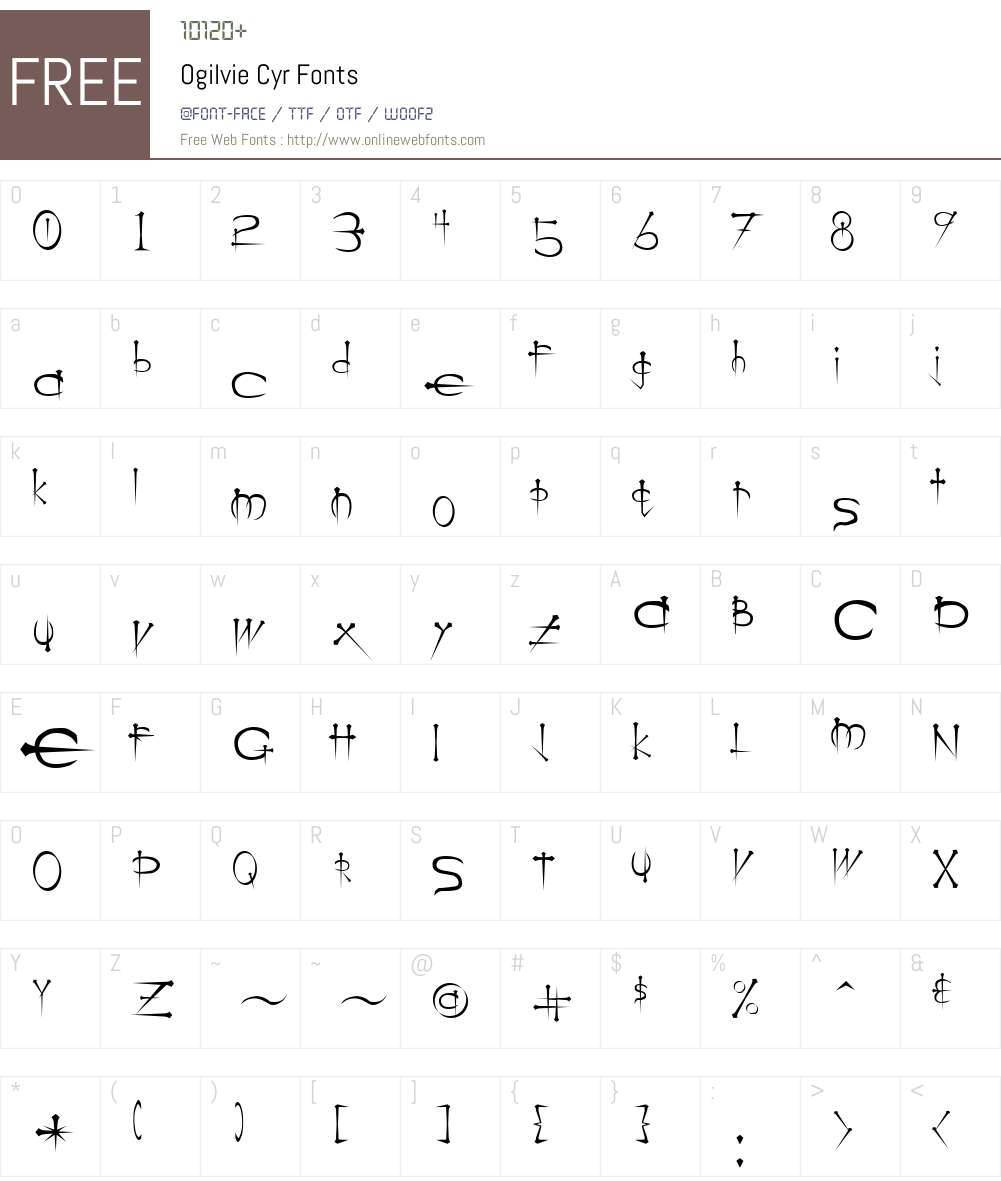 Ogilvie Cyr Font Screenshots
