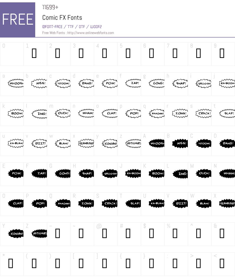 Comic FX Font Screenshots