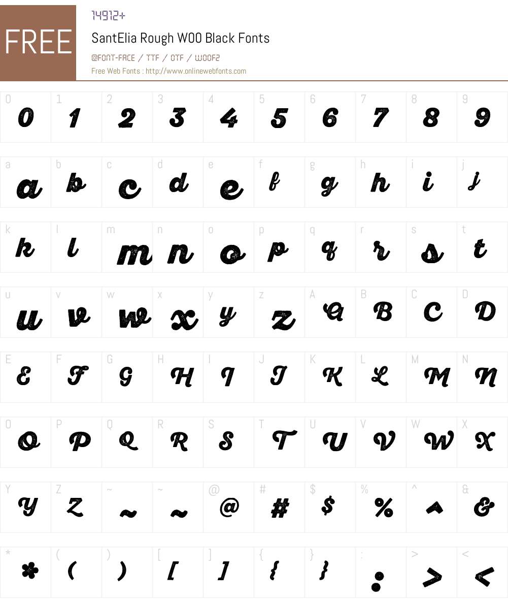 SantEliaRoughW00-Black Font Screenshots
