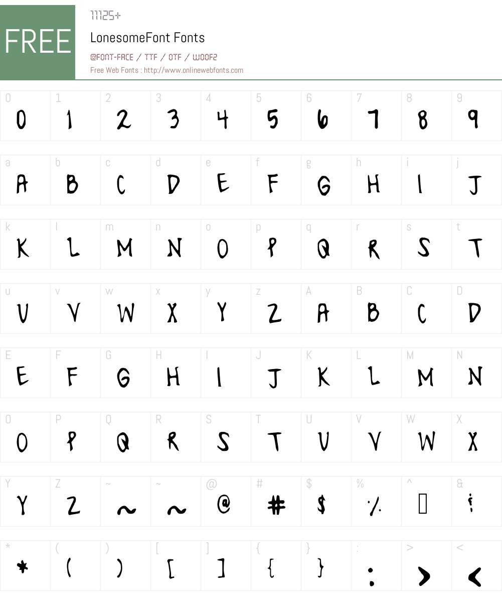 LonesomeFont Font Screenshots