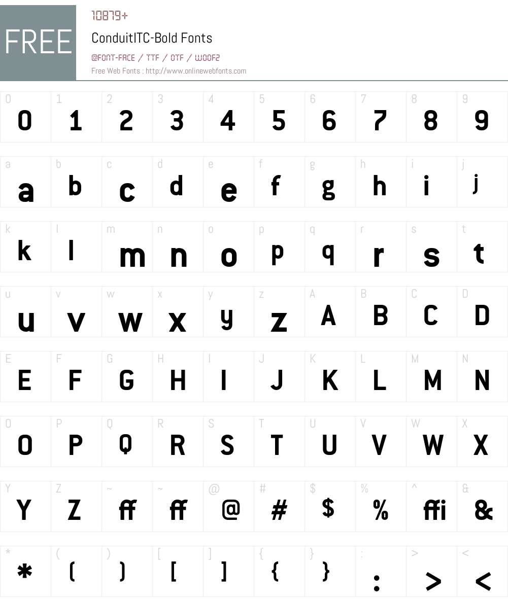 ConduitITC Font Screenshots