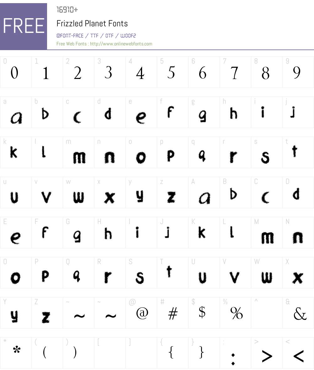Frizzled Planet Font Screenshots
