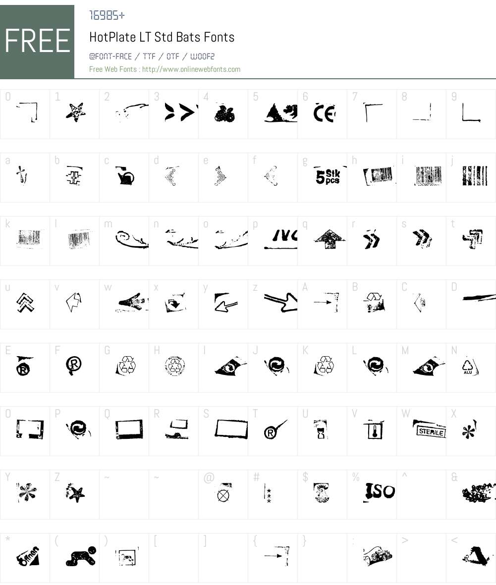 HotPlate LT Std Bats Font Screenshots