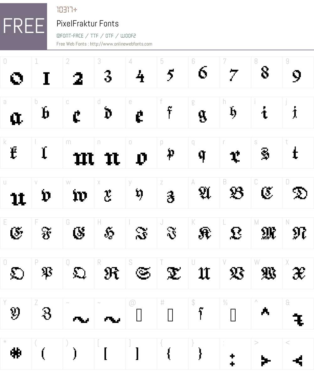 PixelFraktur Font Screenshots