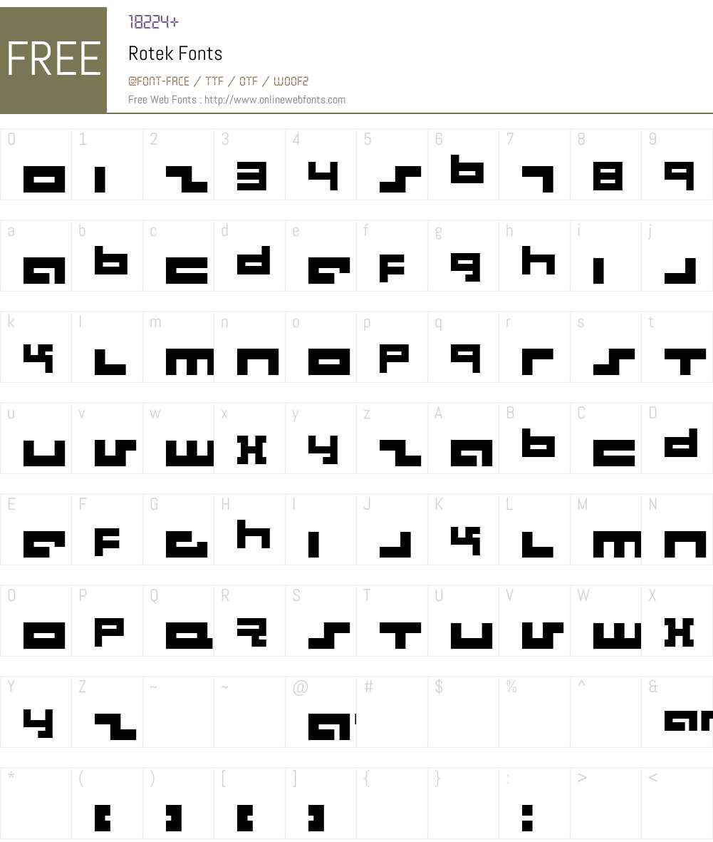 Rotek Font Screenshots