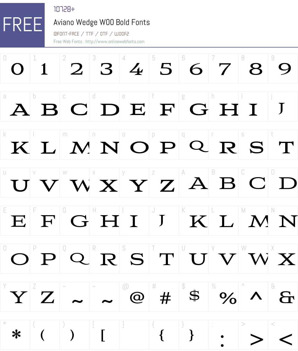 AvianoWedgeW00-Bold Font Screenshots