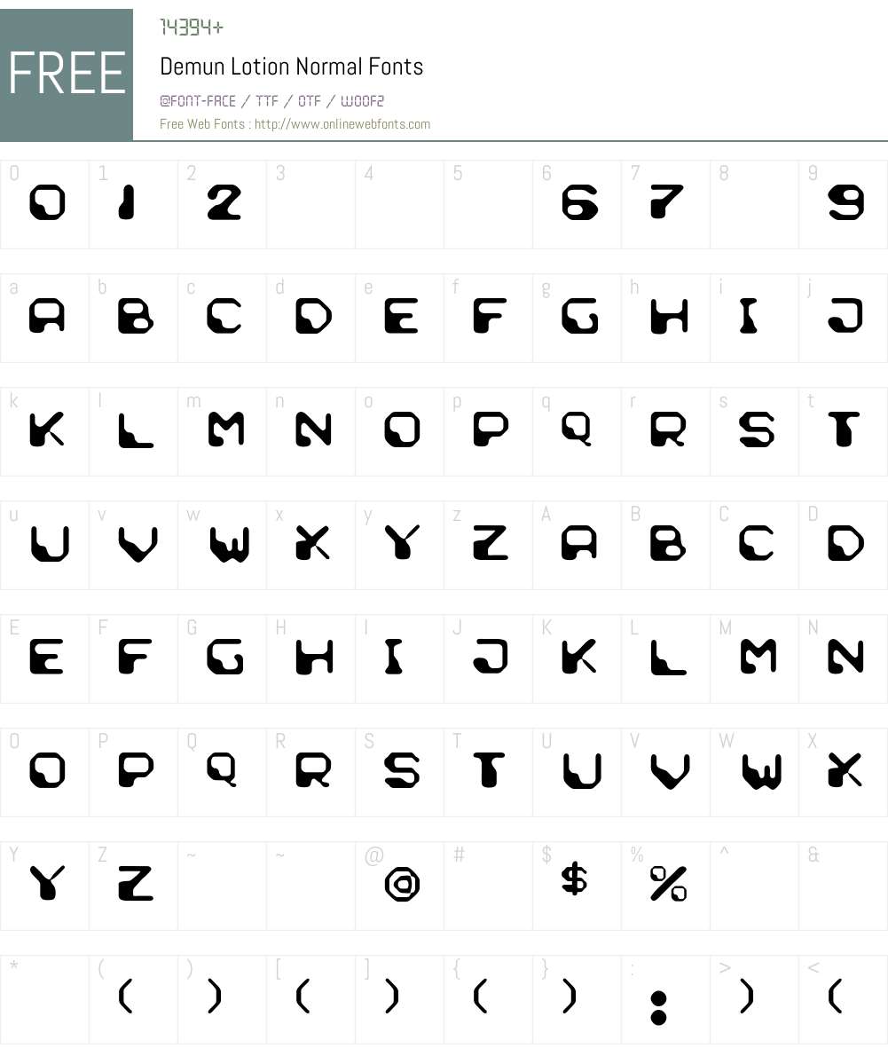 Demun Lotion Font Screenshots