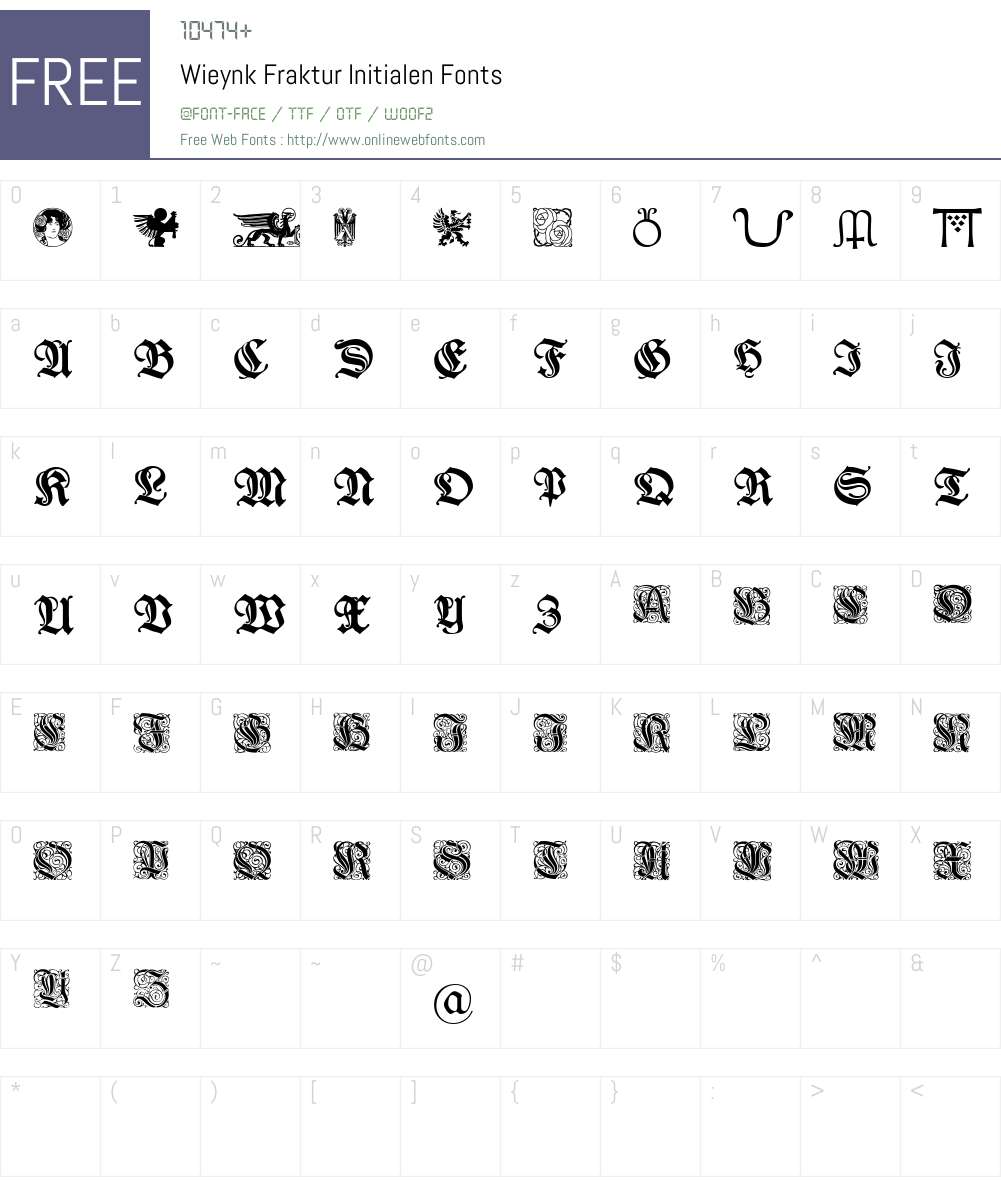 Wieynk Fraktur Font Screenshots