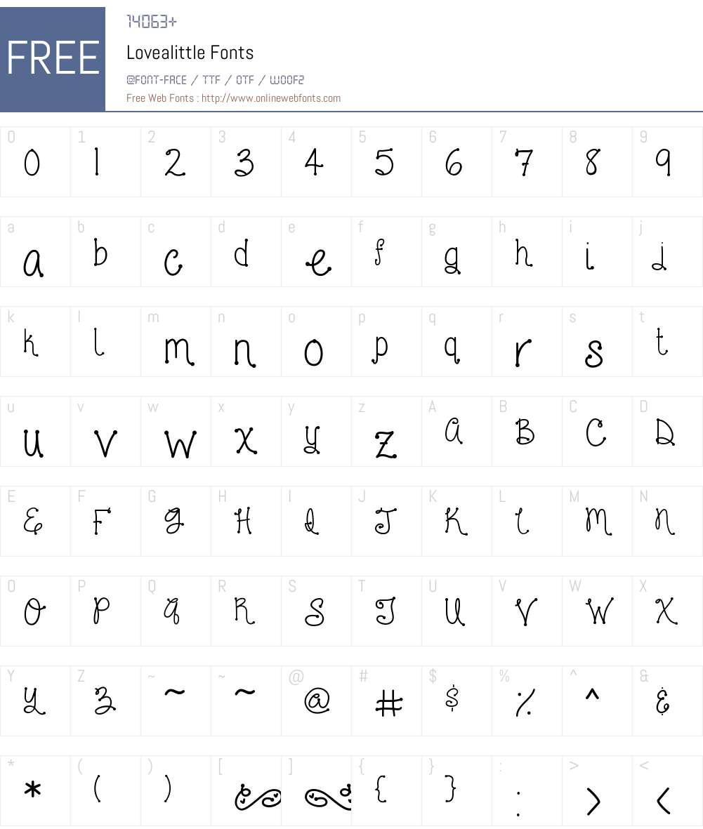 Lovealittle Font Screenshots