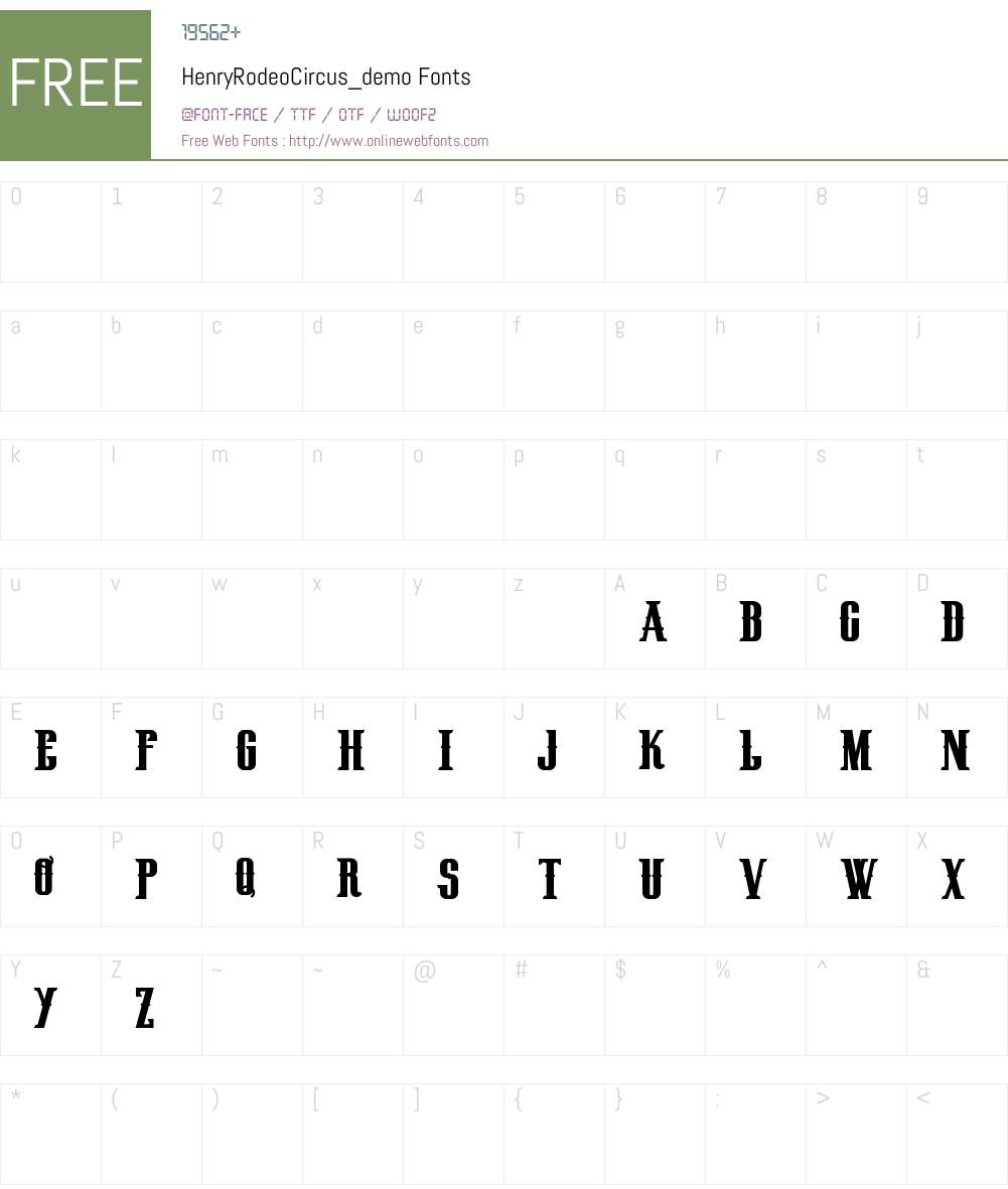 HenryRodeoCircus_demo Font Screenshots