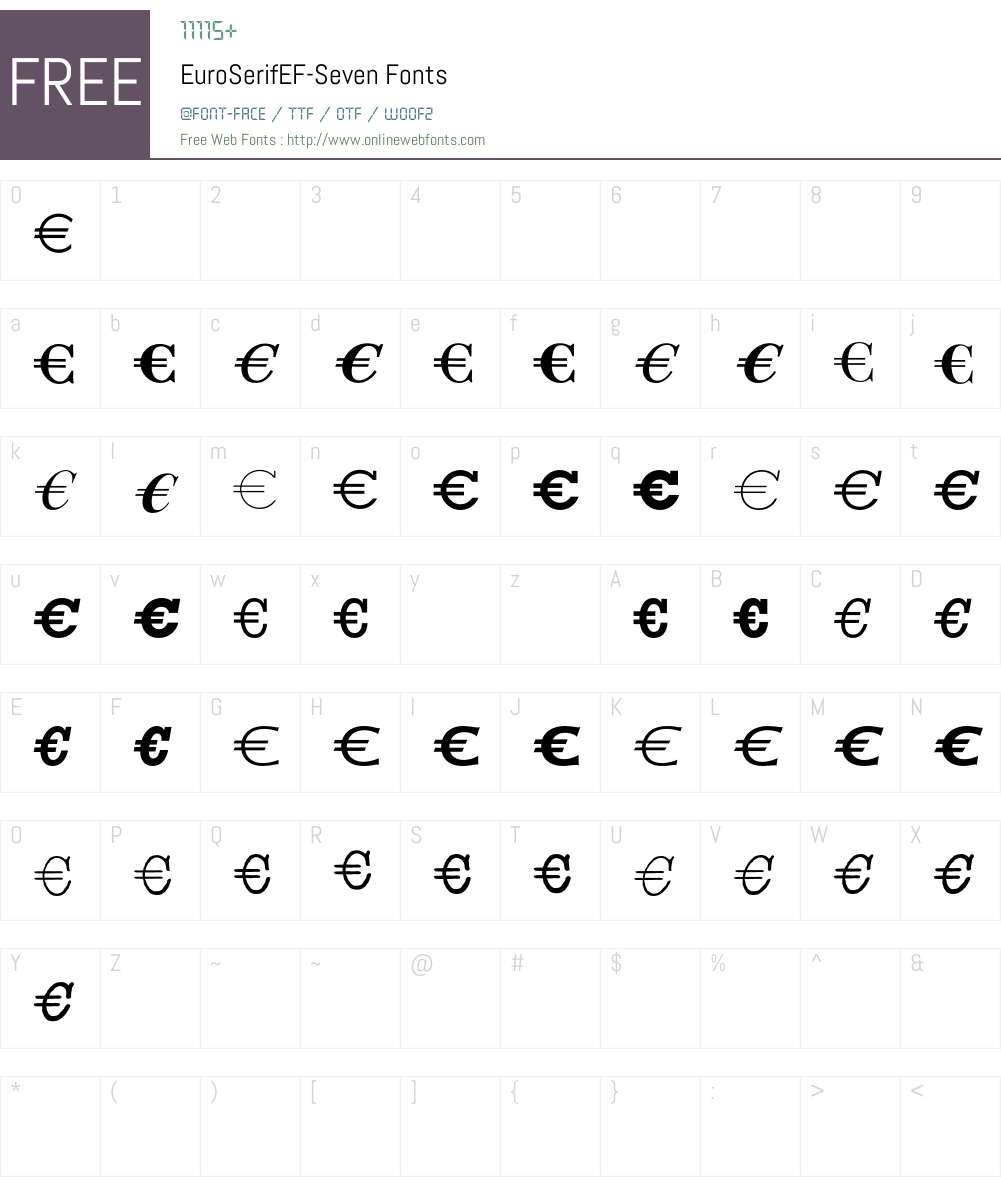 EuroSerifEF Font Screenshots