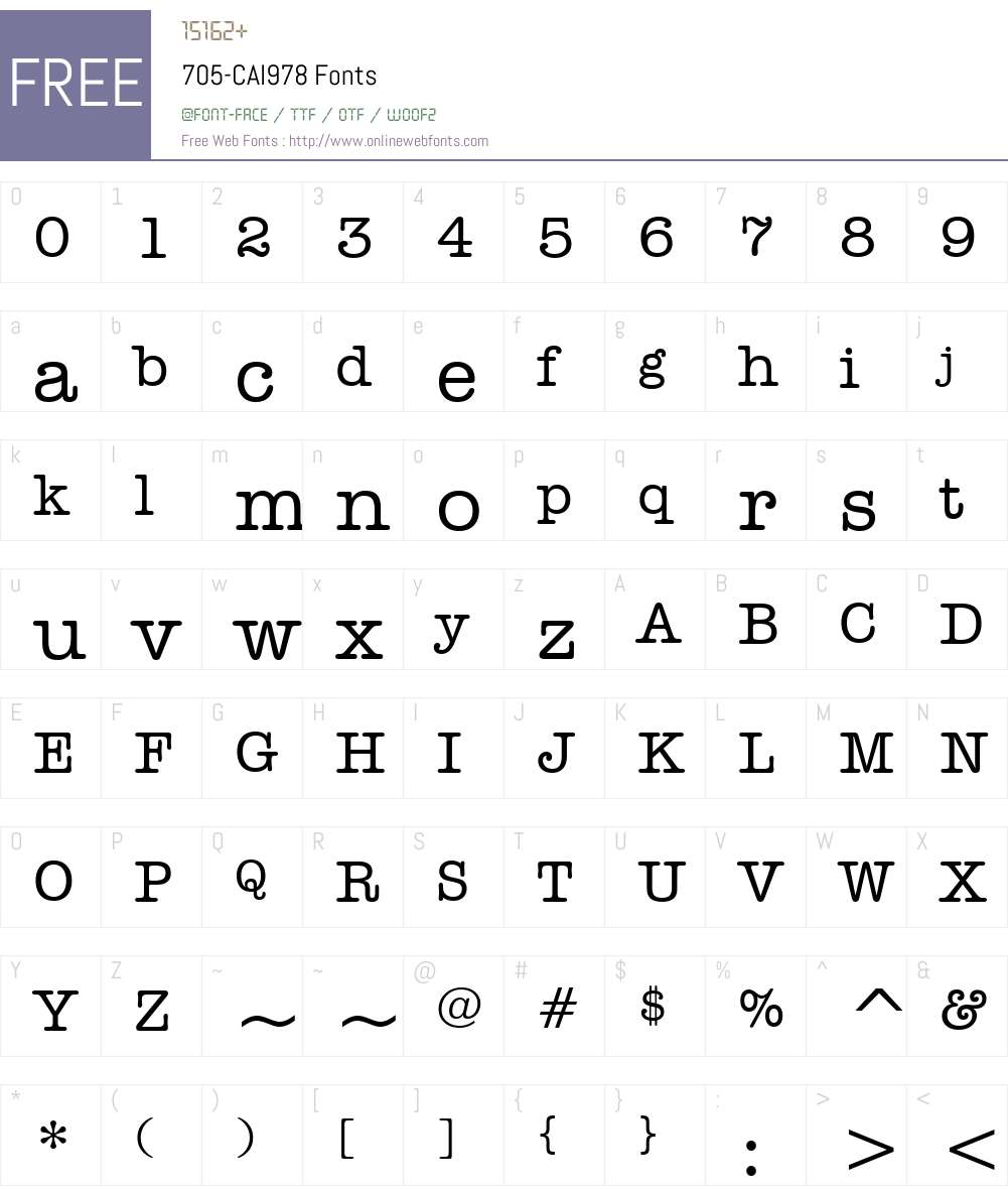 705-CAI978 Font Screenshots