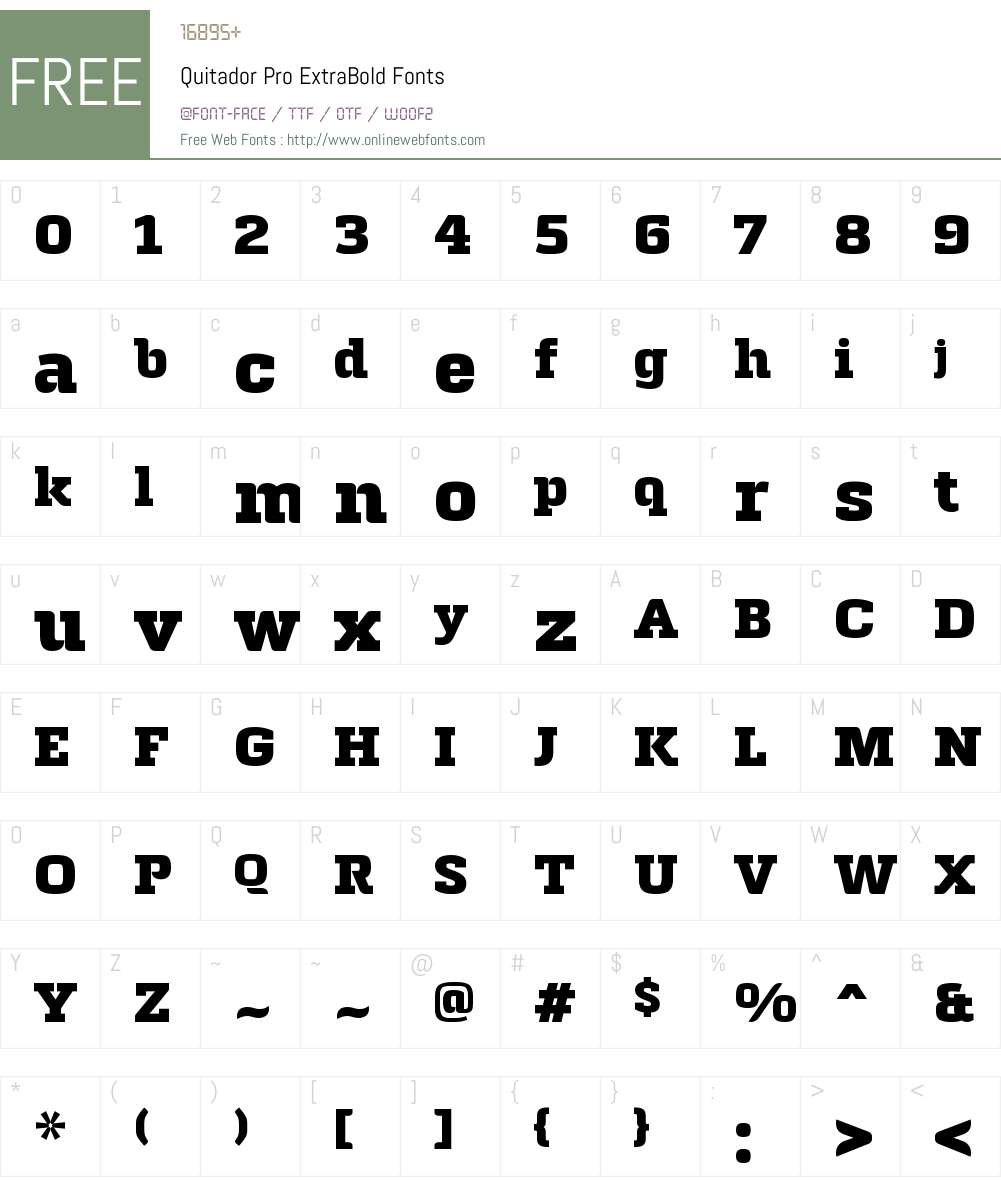 Quitador Pro ExtraBold Font Screenshots
