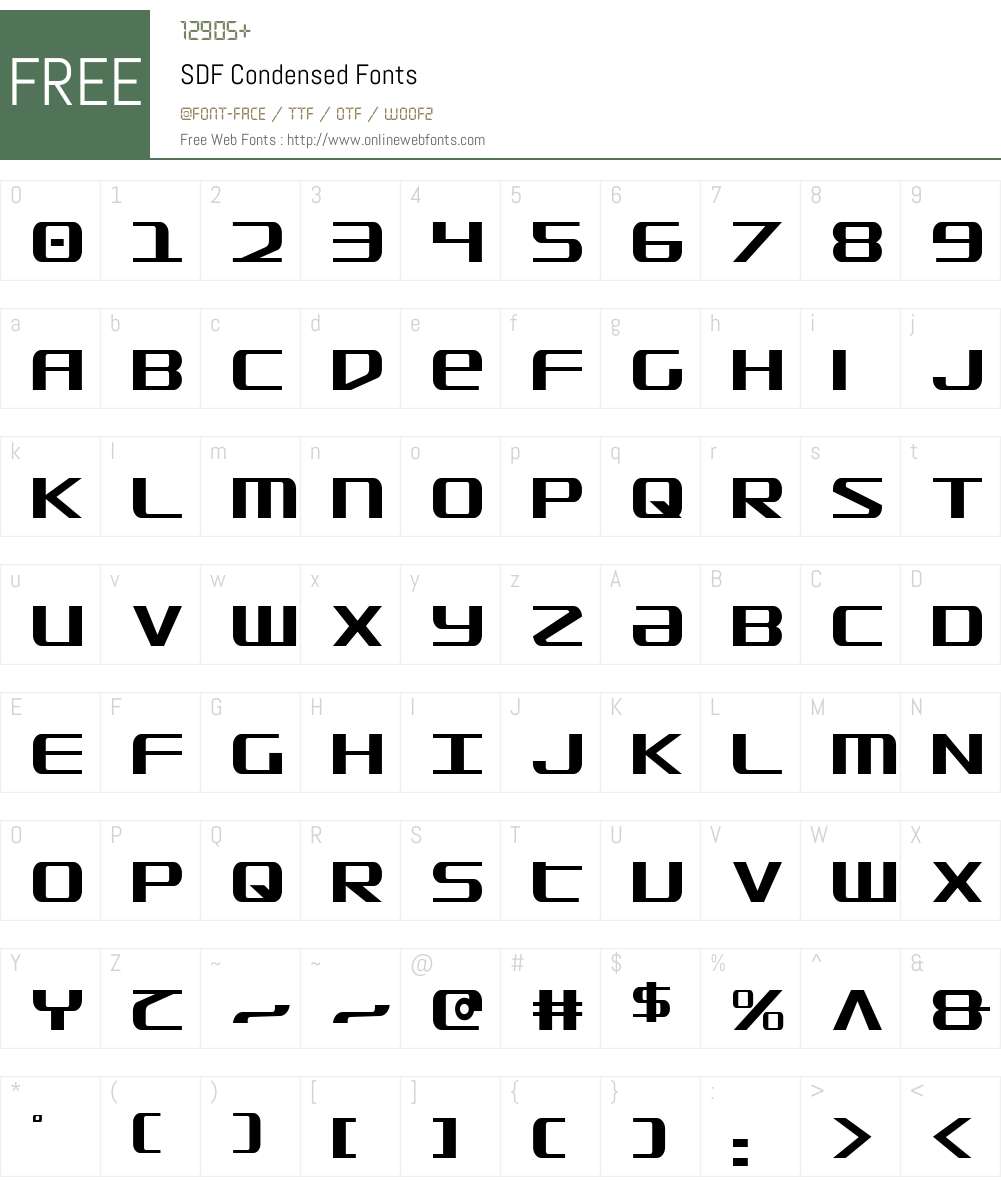 SDF Condensed Font Screenshots