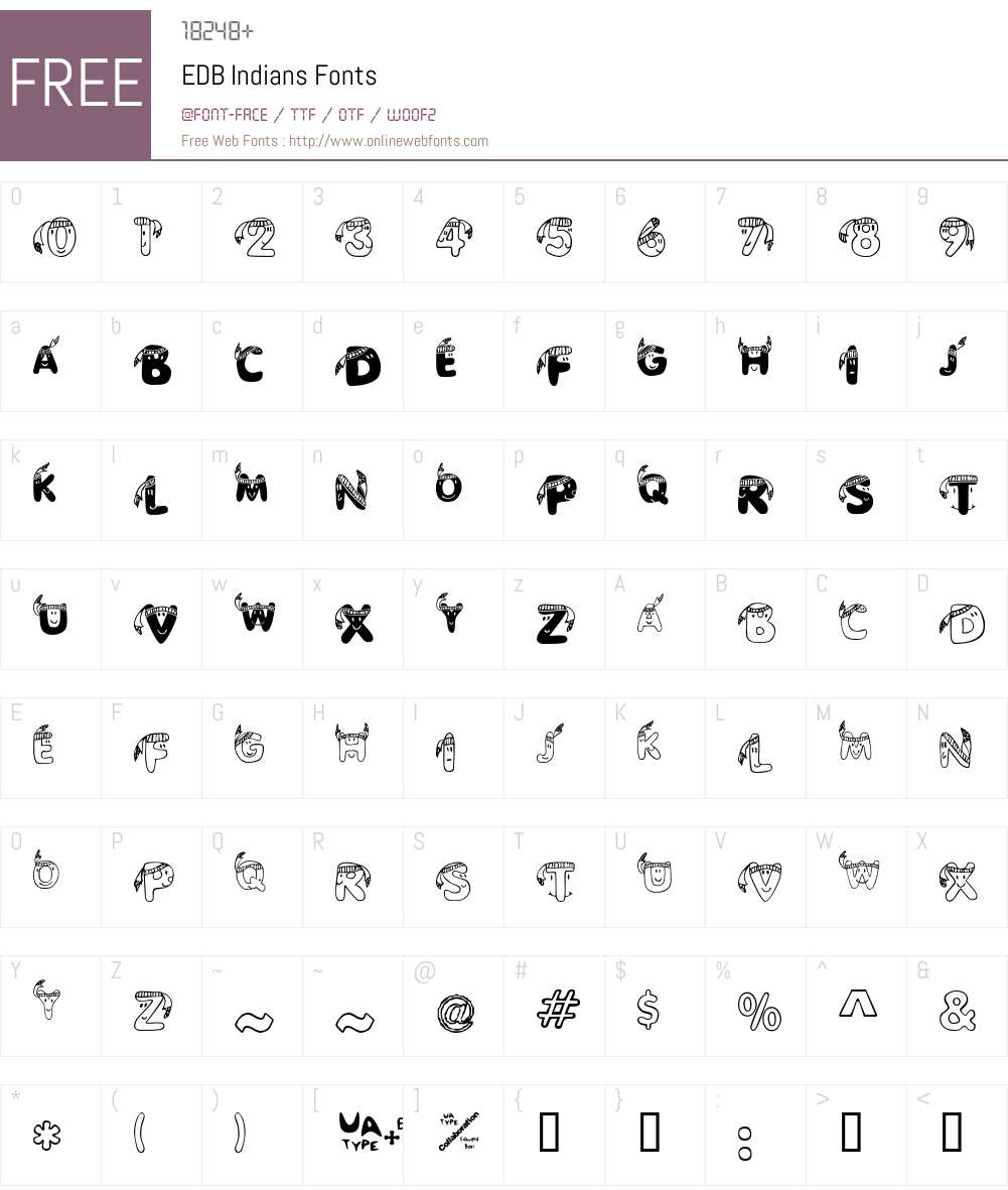 EDB Indians Font Screenshots