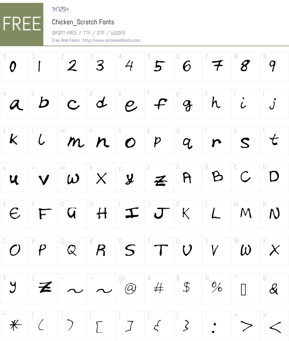 Chicken_Scratch Font Screenshots