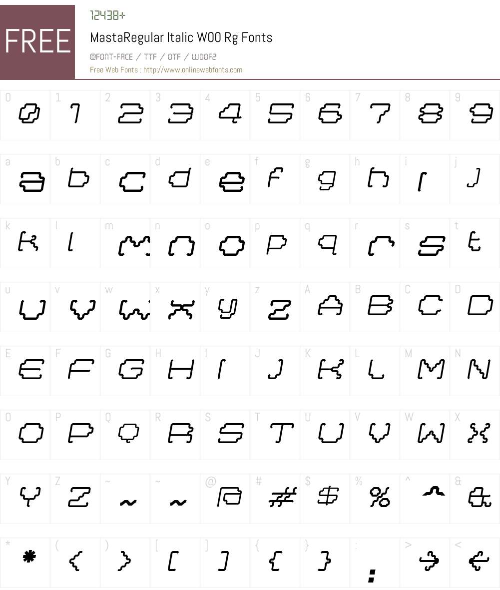 MastaRegular Italic Font Screenshots