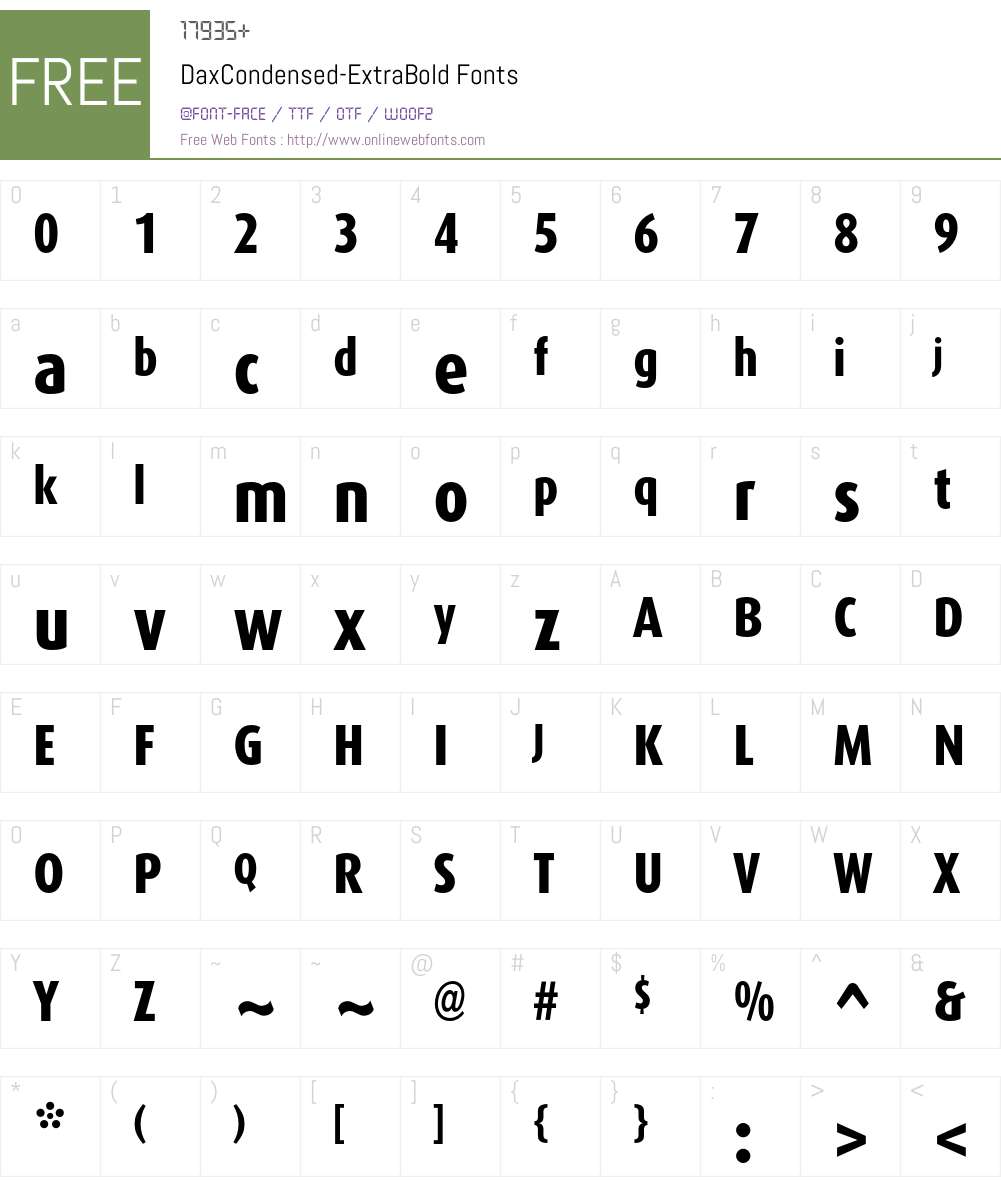 DaxCondensed Font Screenshots