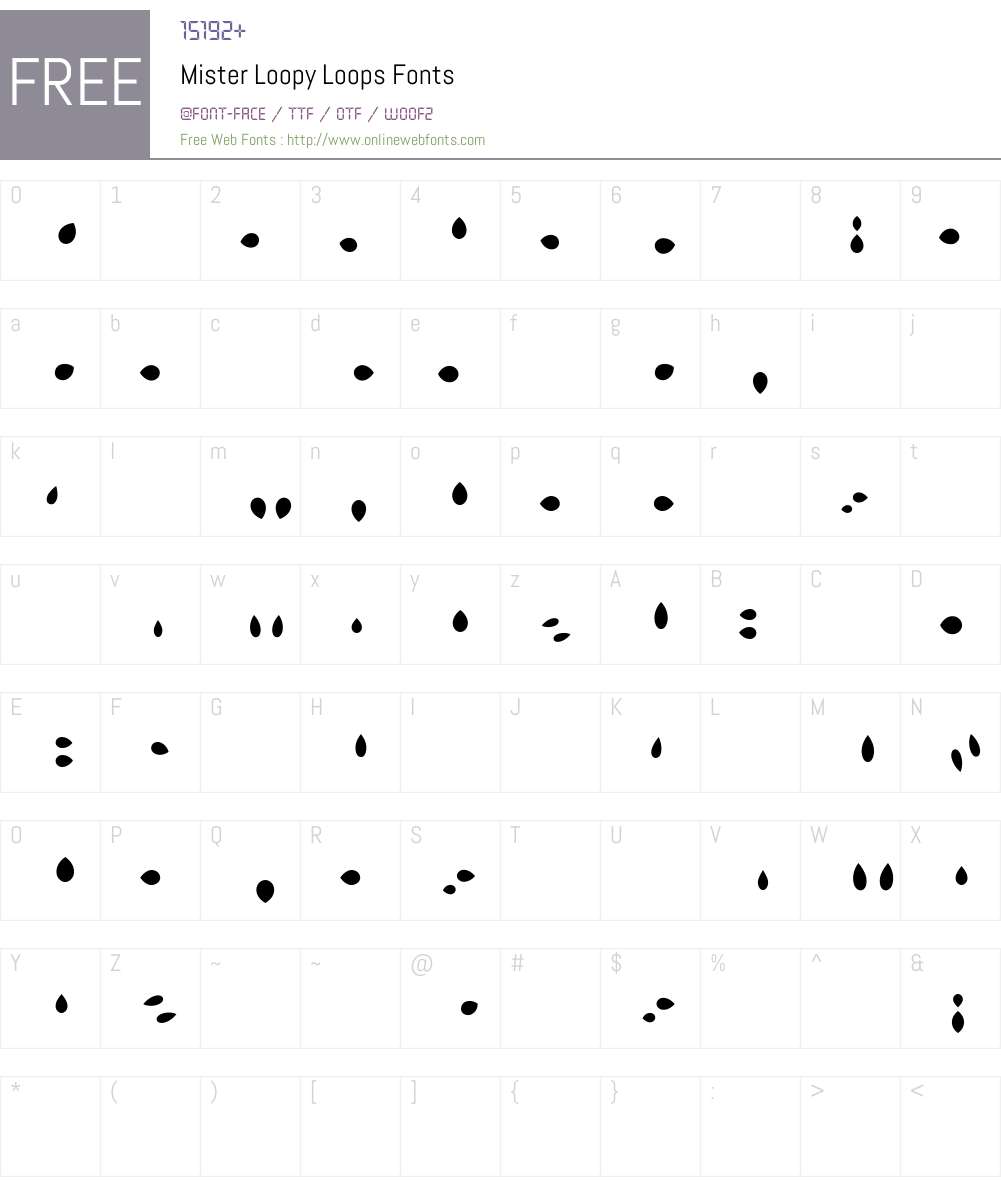 Mister Loopy Loops Font Screenshots